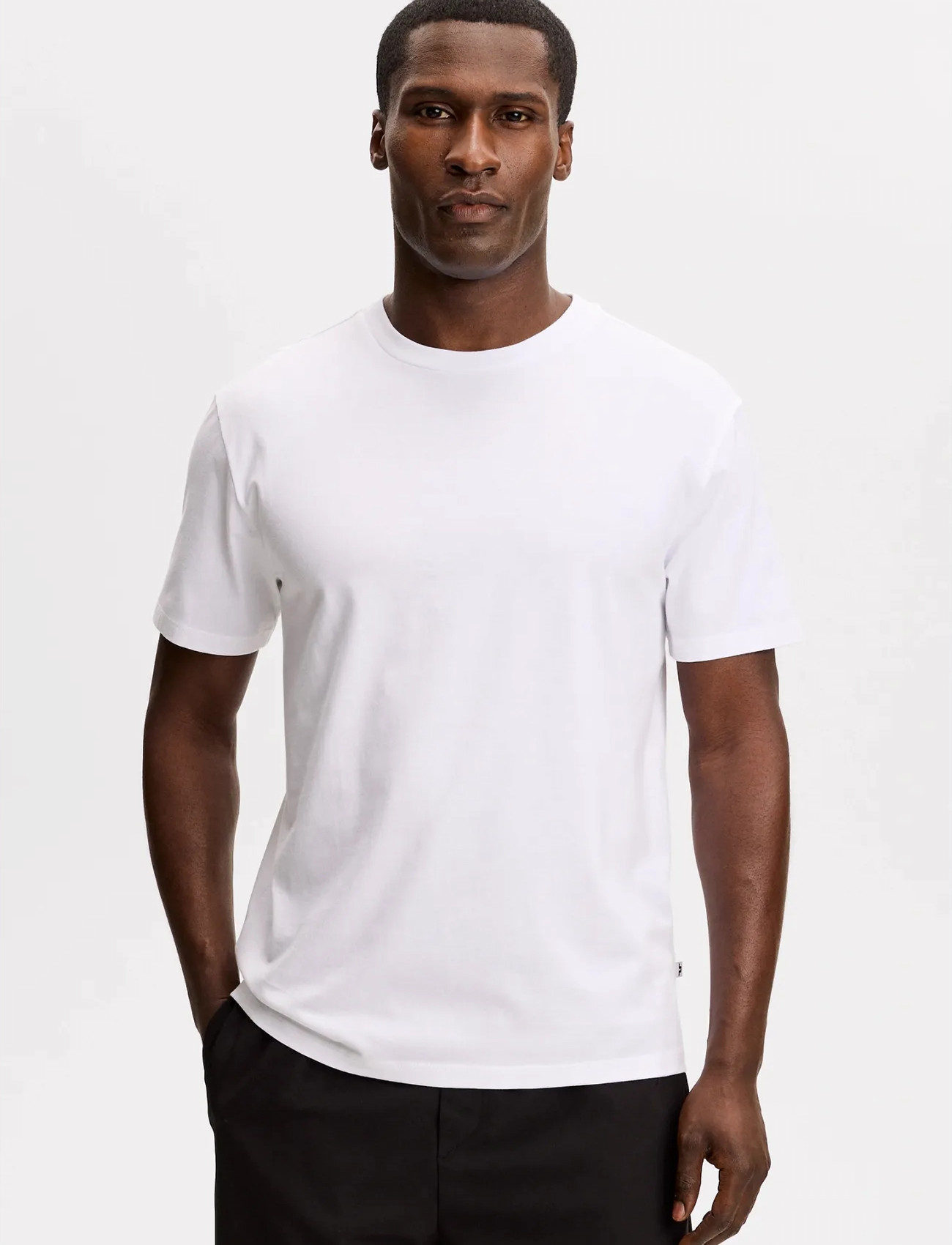 J. Lindeberg Sid Basic T-Shirt, XL, White, T-Shirts > Kortærmede, Herre