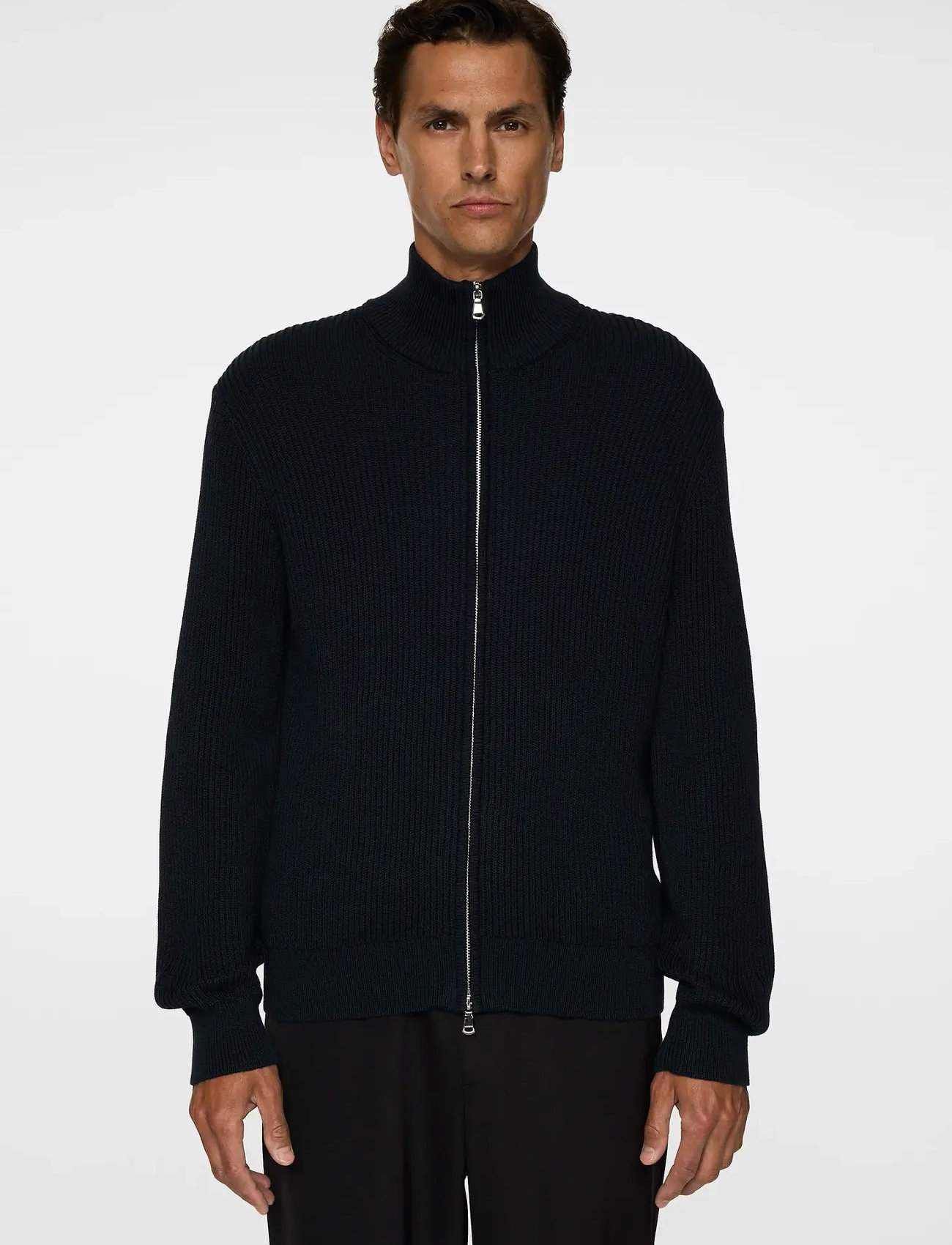 J. Lindeberg Alexis Full Zip Cardigan, S, Navy, Strik > Trøjer Med Fuld Lynlås, Herre