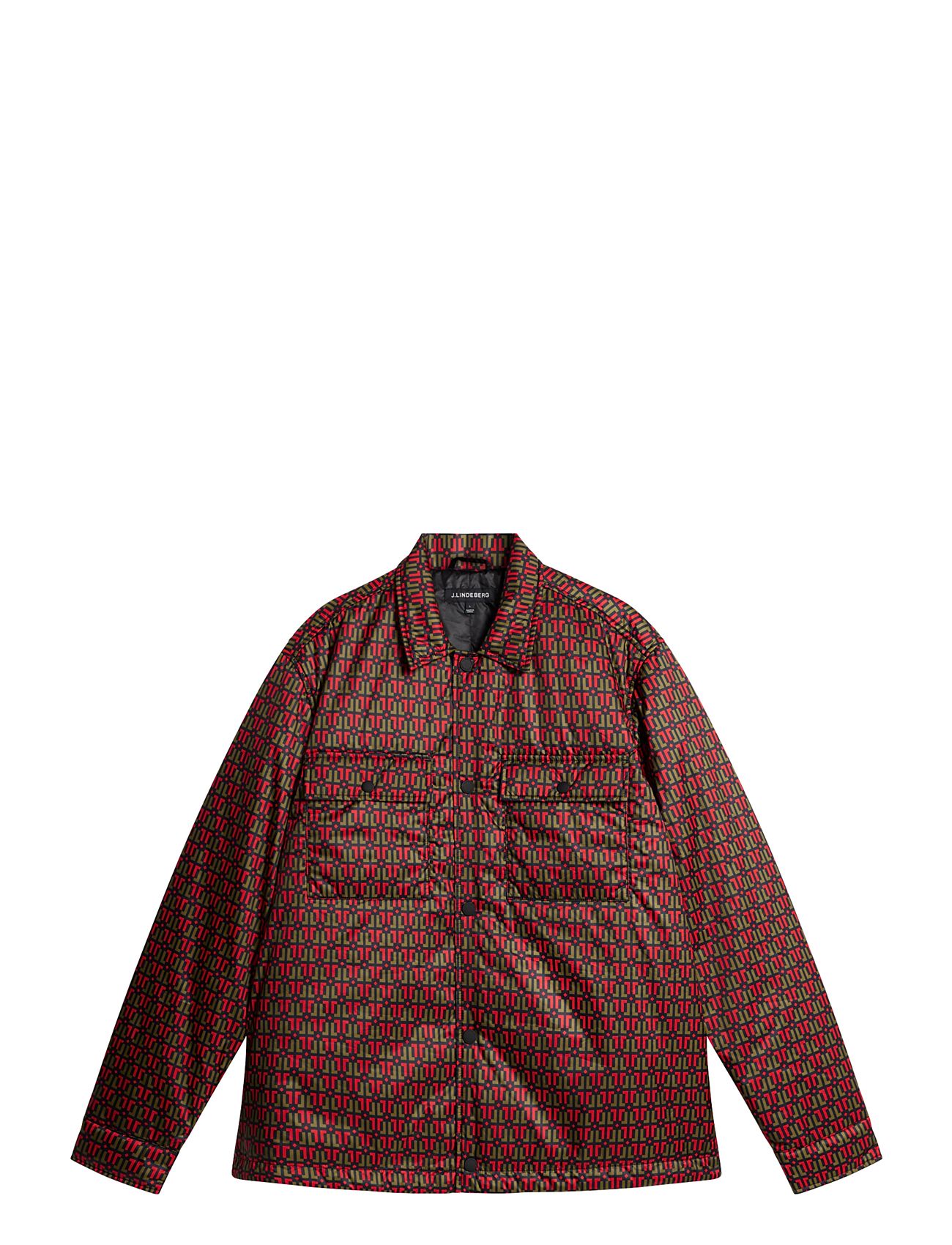 J. Lindeberg Nile Padded Print Overshirt Brun