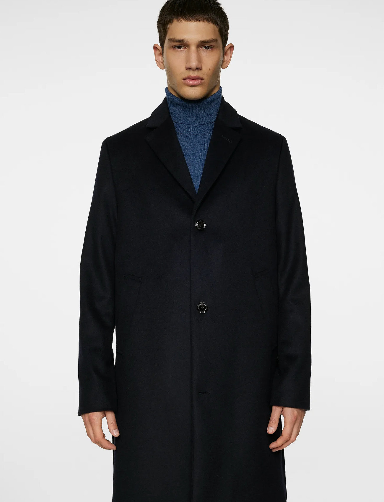 J. Lindeberg August Melton Cashmere Coat, 54, Navy, Frakker > Uldfrakker, Herre