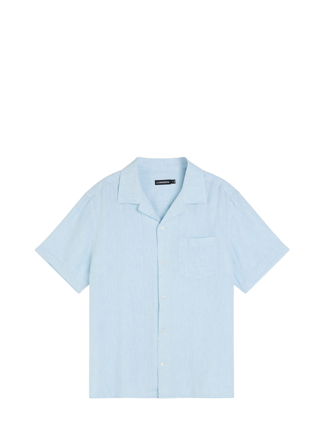 Linen Melange Ss Reg Shirt Blue J. Lindeberg