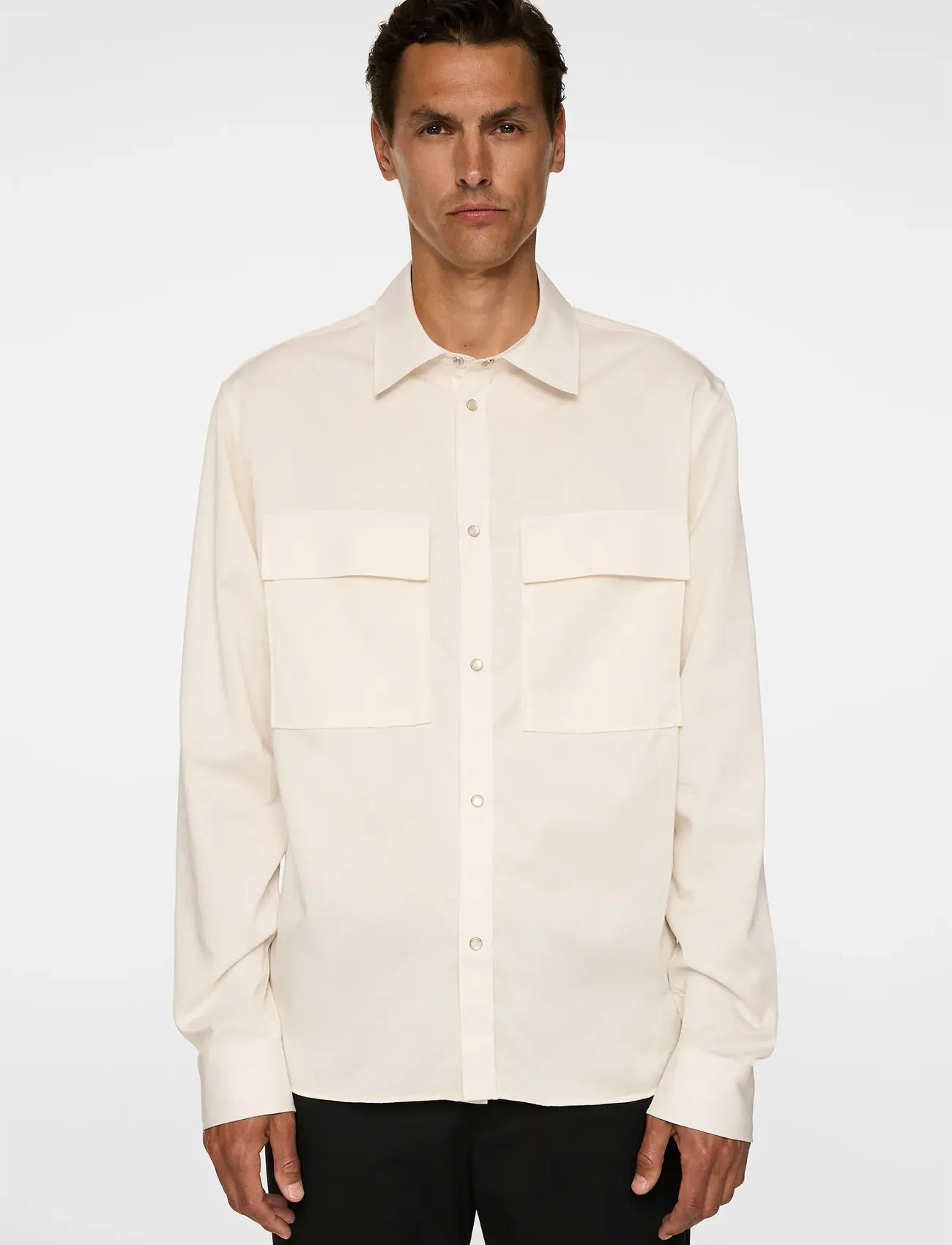 J. Lindeberg Finnigan Tencel Twill Shirt, XXL, Cream, Skjorter > Afslappet Shirts, Herre