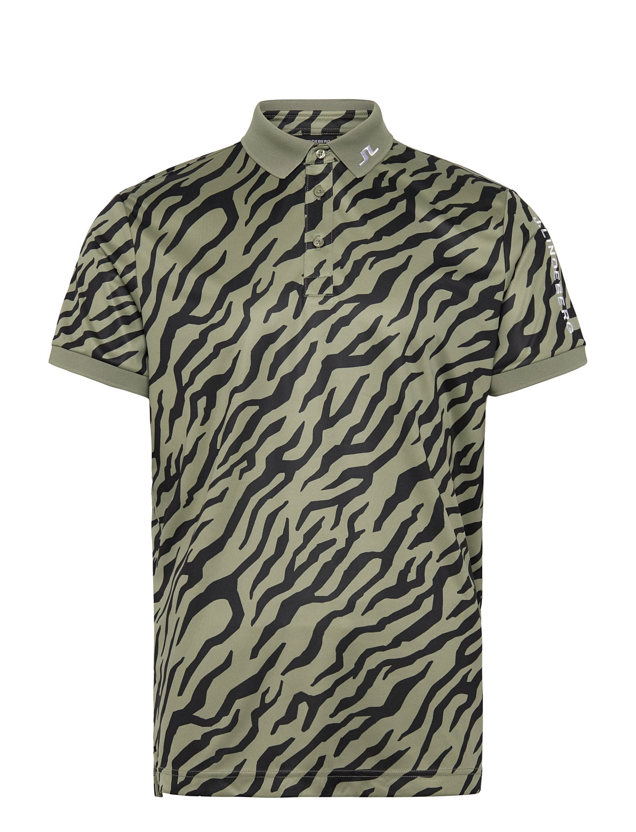 J. Lindeberg Tour Tech Print Polo Khaki Green