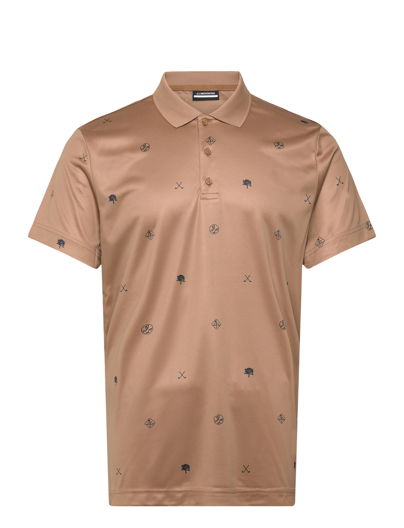 J. Lindeberg Club House Motif Polo, M, Beige, Sport Polos > Sport Short-sleeved Polos, Herre