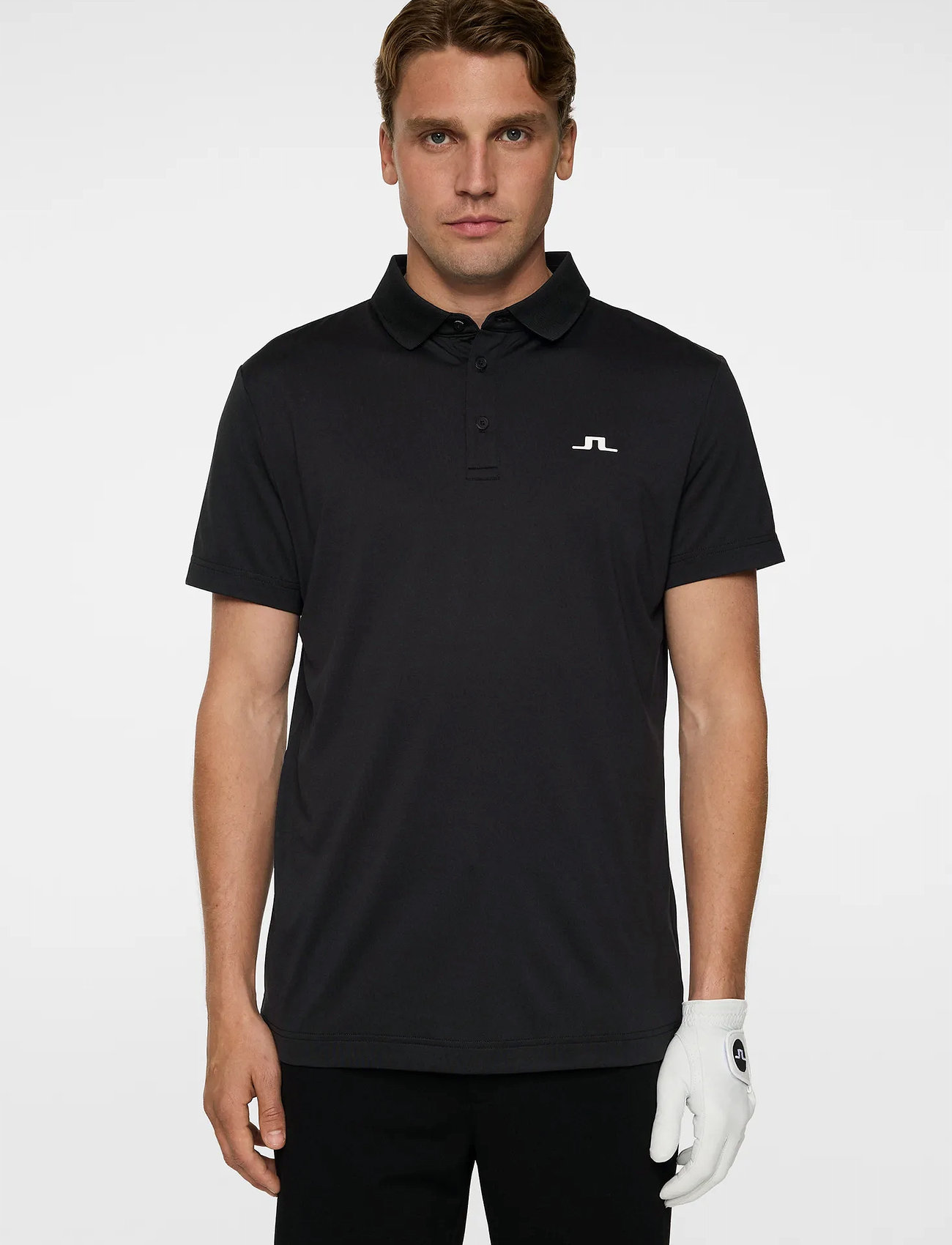 J. Lindeberg Bridge Polo, XL/XXL, Black, Sport Polos > Sport Short-sleeved Polos, Herre