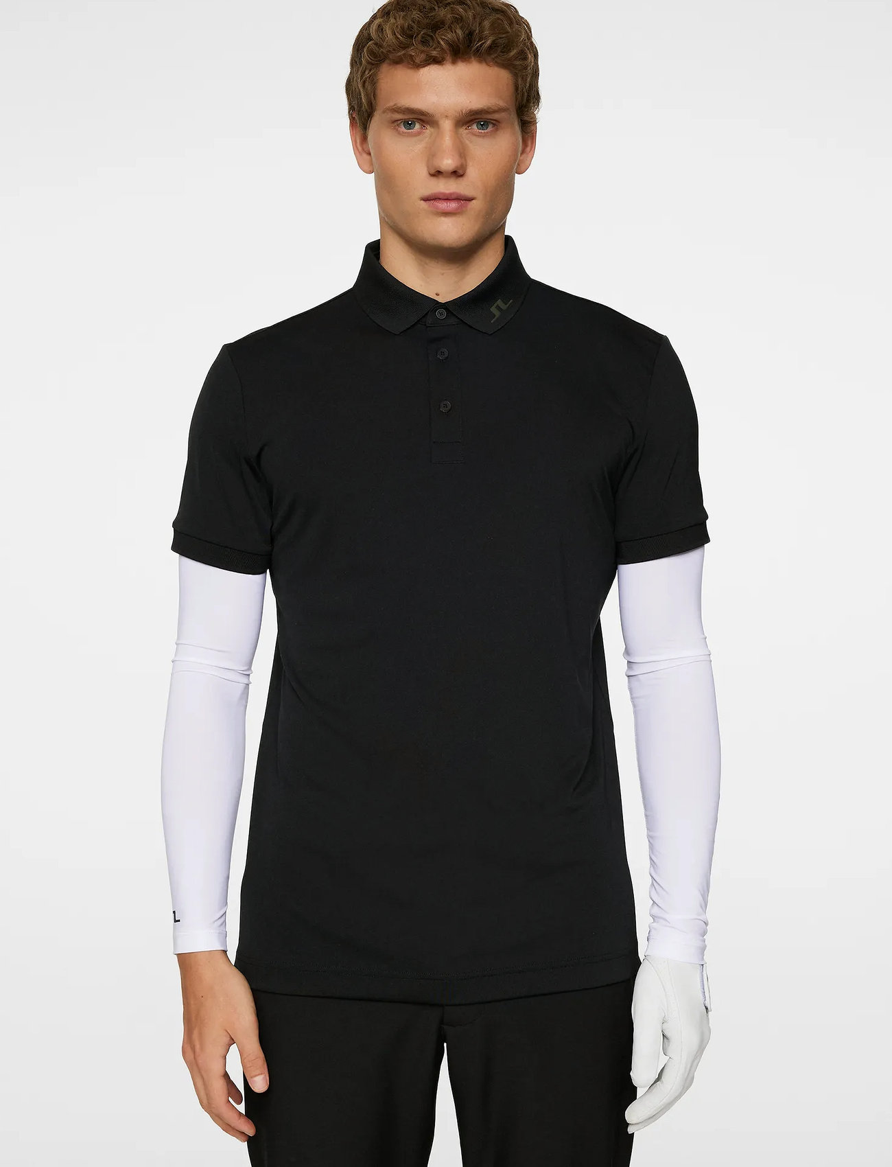 J. Lindeberg Kv Print Polo, XL, Black, Sport Polos > Sport Short-sleeved Polos, Herre