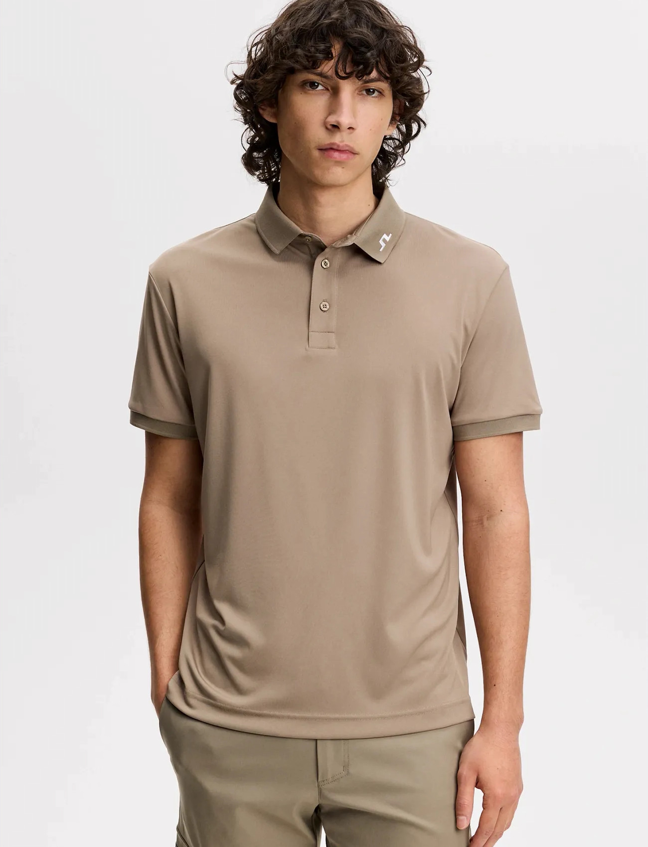 J. Lindeberg Kv Polo, S, Beige, Sport Polos > Sport Short-sleeved Polos, Herre
