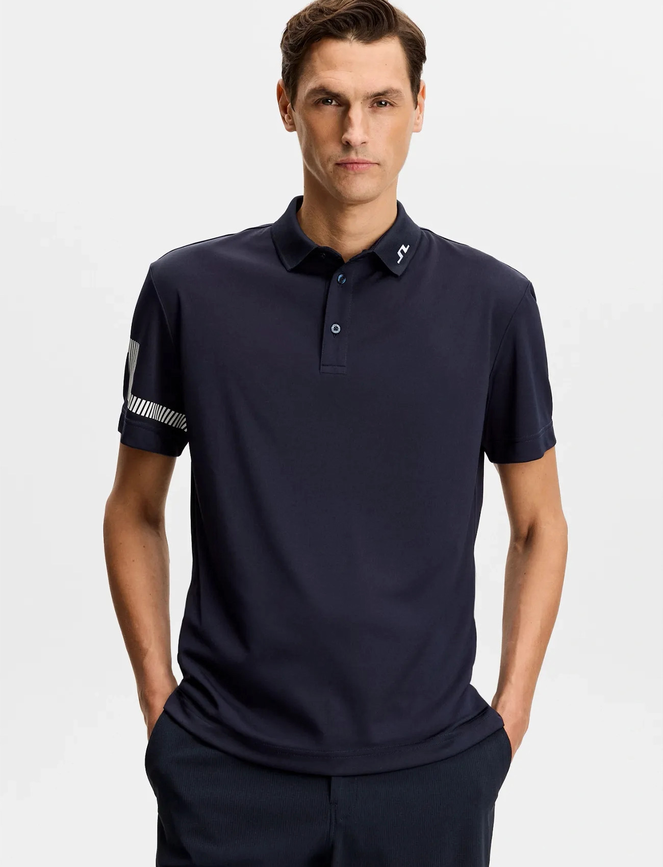 J. Lindeberg Heath Polo, M, Navy, Sport Polos > Sport Short-sleeved Polos, Herre