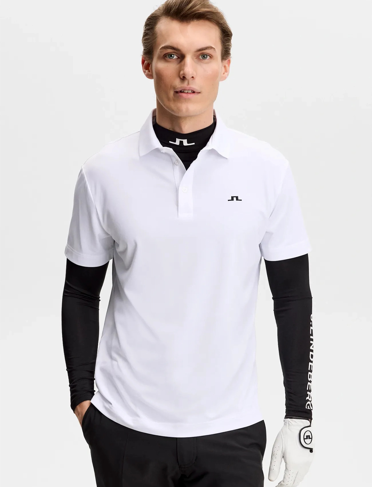 J. Lindeberg Bridge Polo, XXL, White, Sport Polos > Sport Short-sleeved Polos, Herre