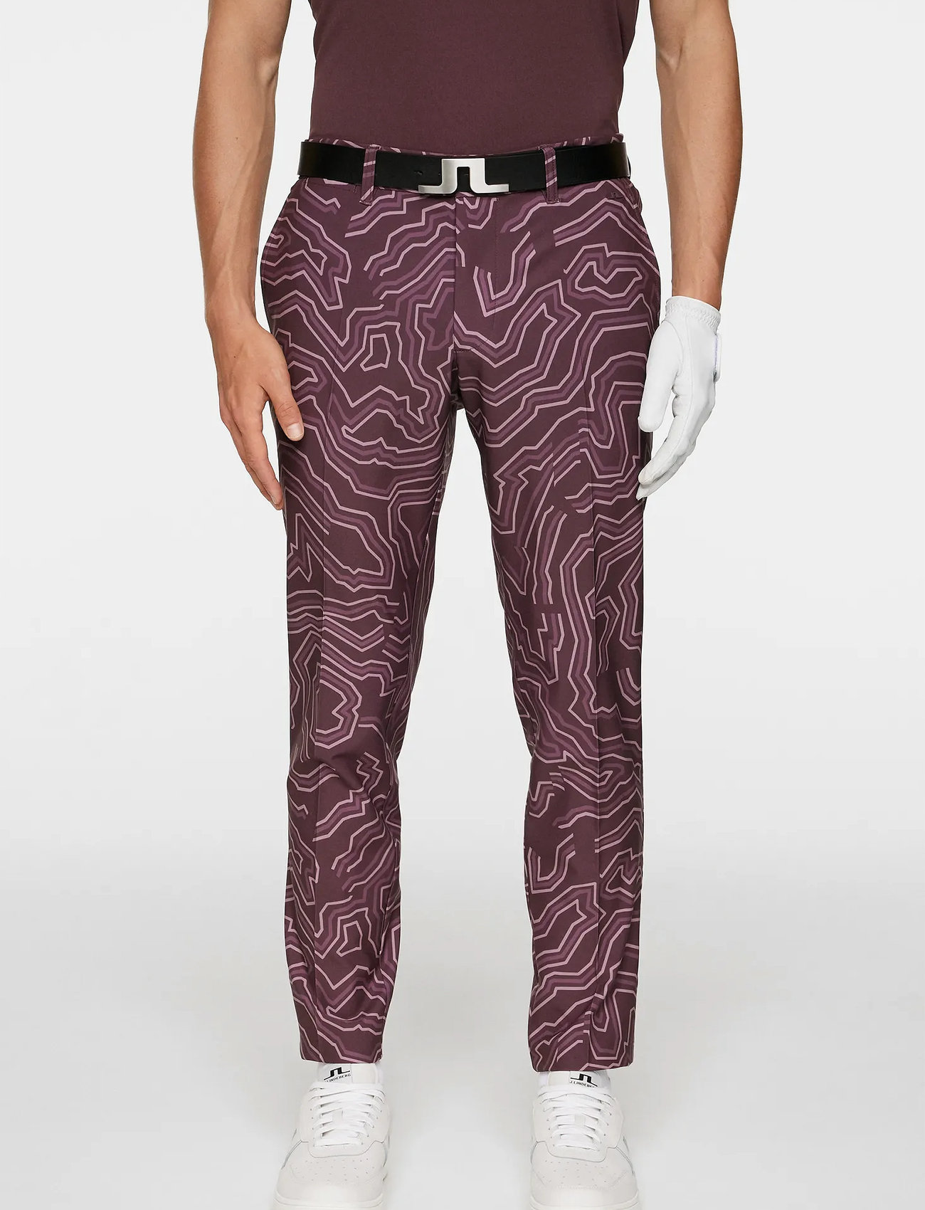 J. Lindeberg Ellott Print Pant, 30-32, Burgundy, Sport Pants > Sport Golf Pants, Herre
