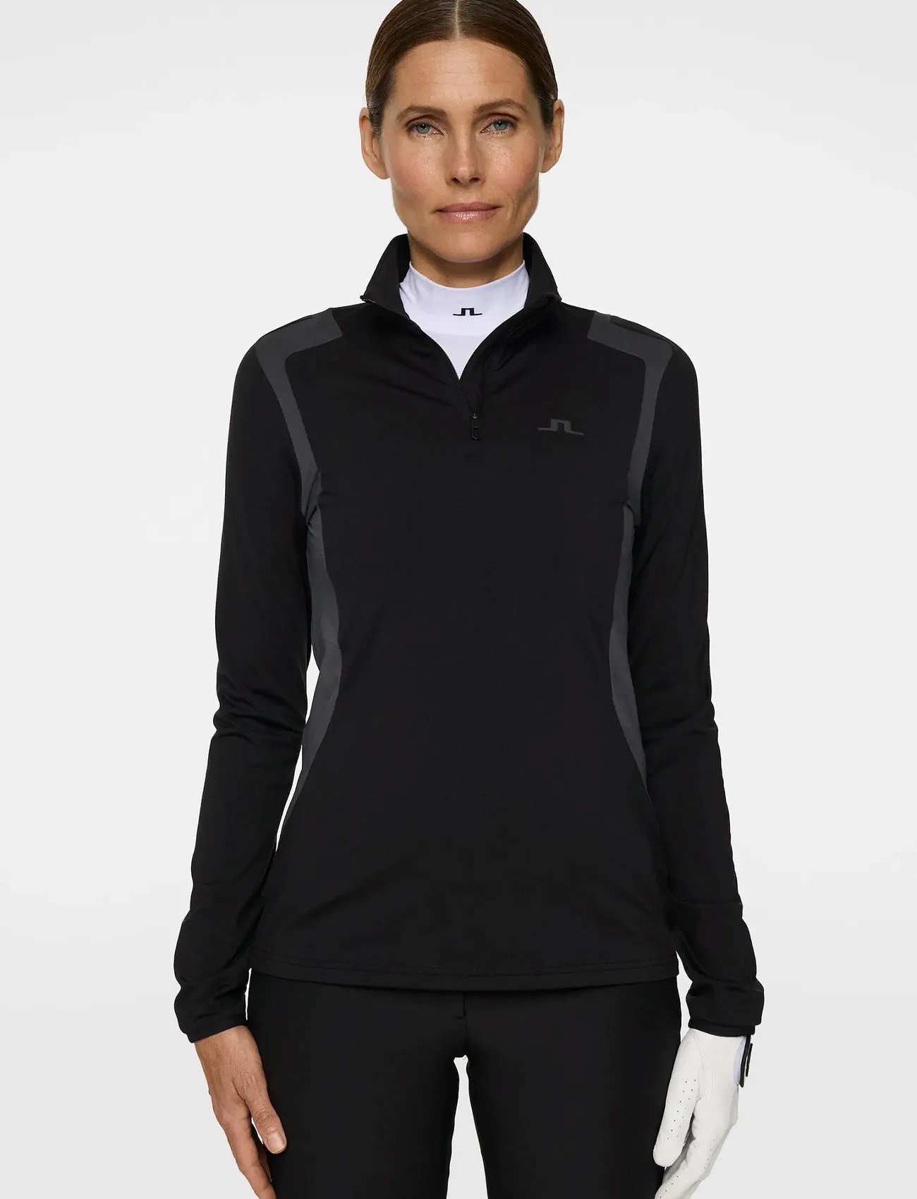 J. Lindeberg Mae Quarter Zip Mid Layer, XS, Black, Sport Clothing > Sport Fleeces & Midlayers, Dame