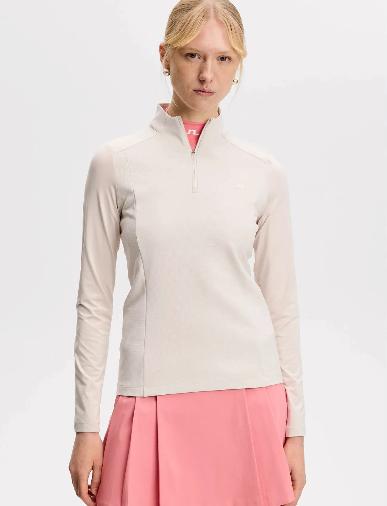 J. Lindeberg Cindy Quarter Zip Mid Layer, S, Cream, Sport Clothing > Sport Fleeces & Midlayers, Dame