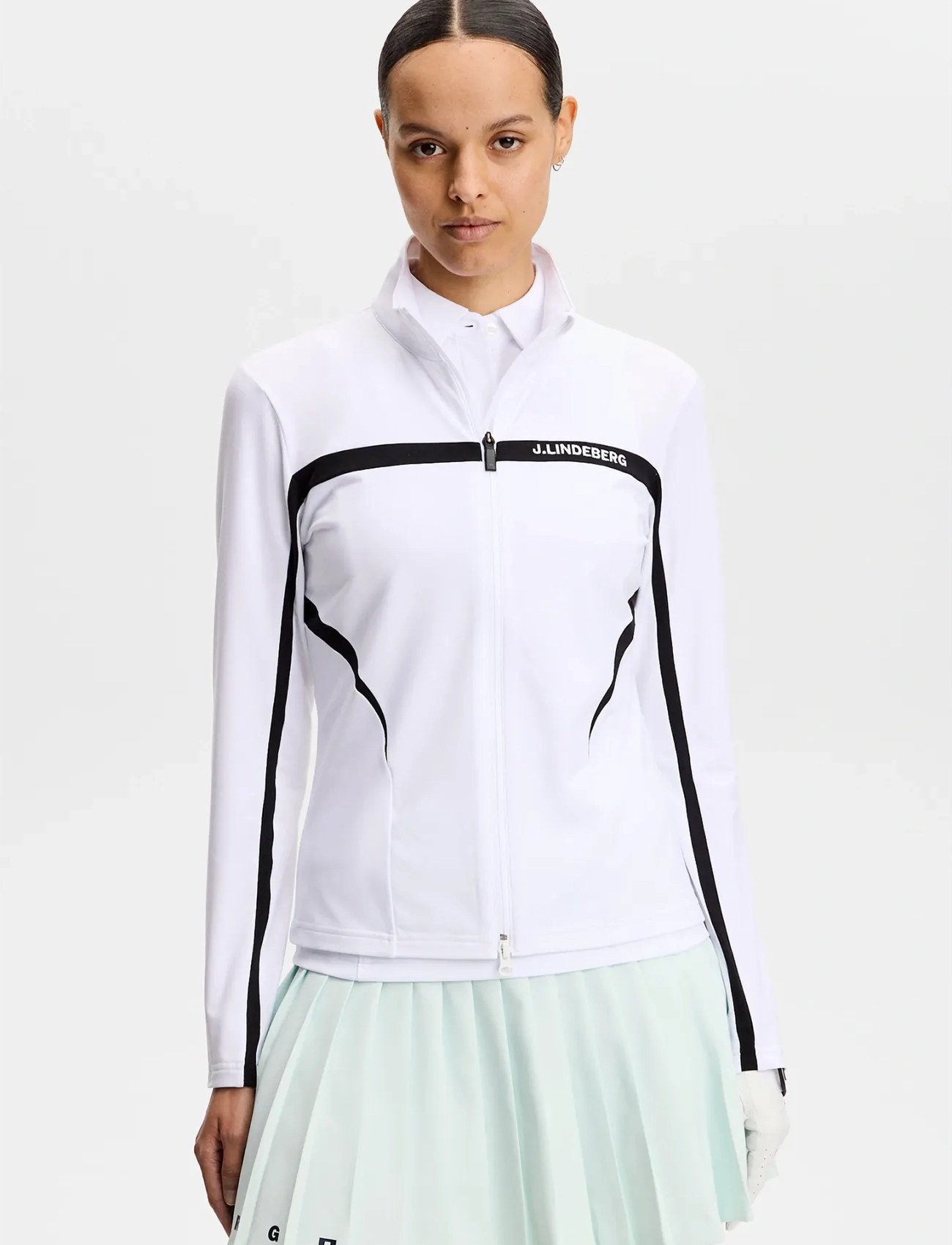 J. Lindeberg Janice Mid Layer, XL, White, Sport Jackets > Sport Golf Jackets, Dame