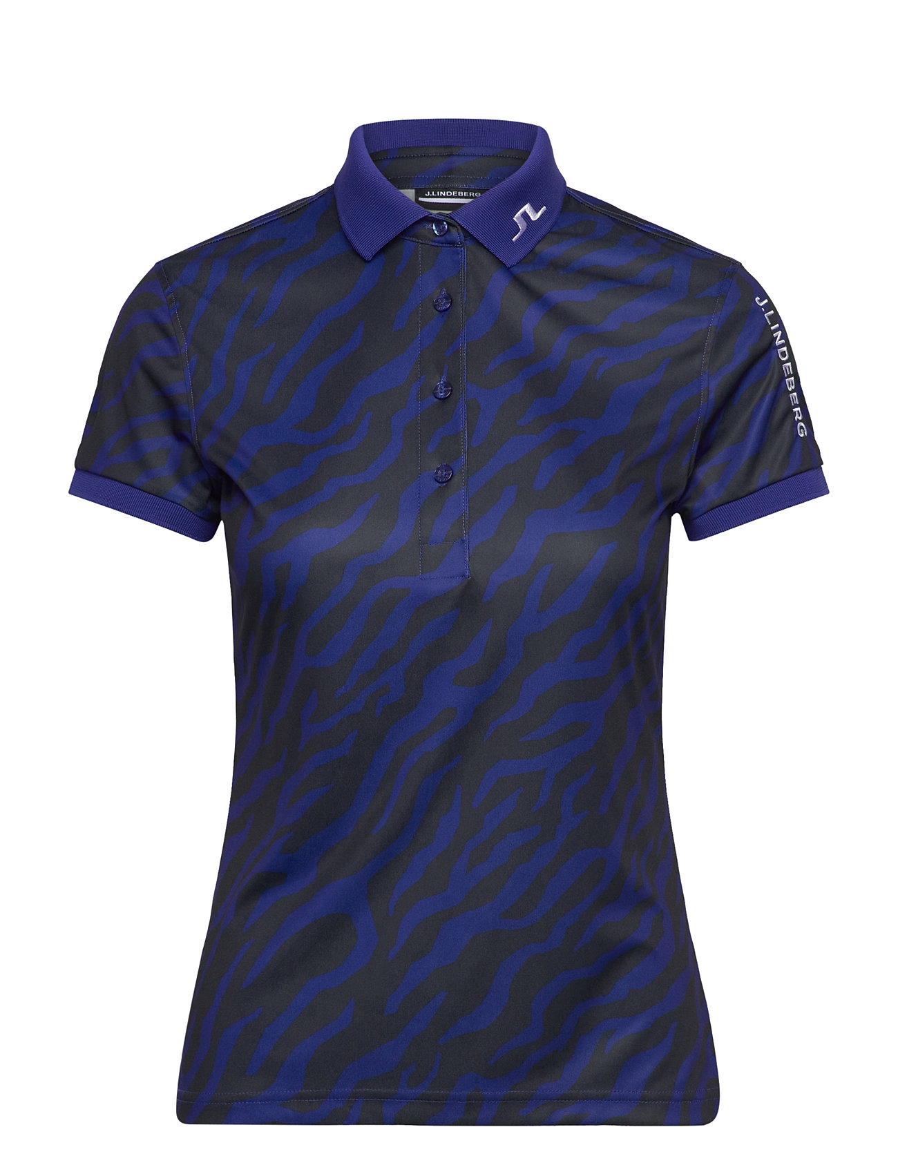 J. Lindeberg Tour Tech Print Polo Marinblå