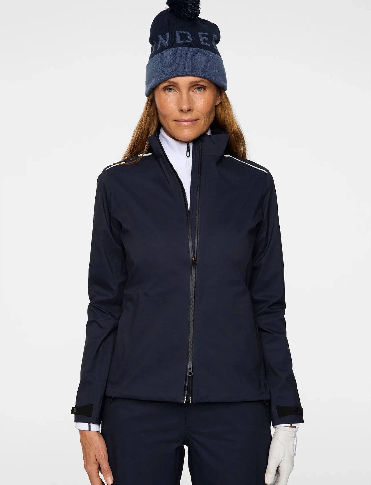 J. Lindeberg Bryn Rain Jacket, XS, Navy, Sport Jackets > Sport Golf Jackets, Dame
