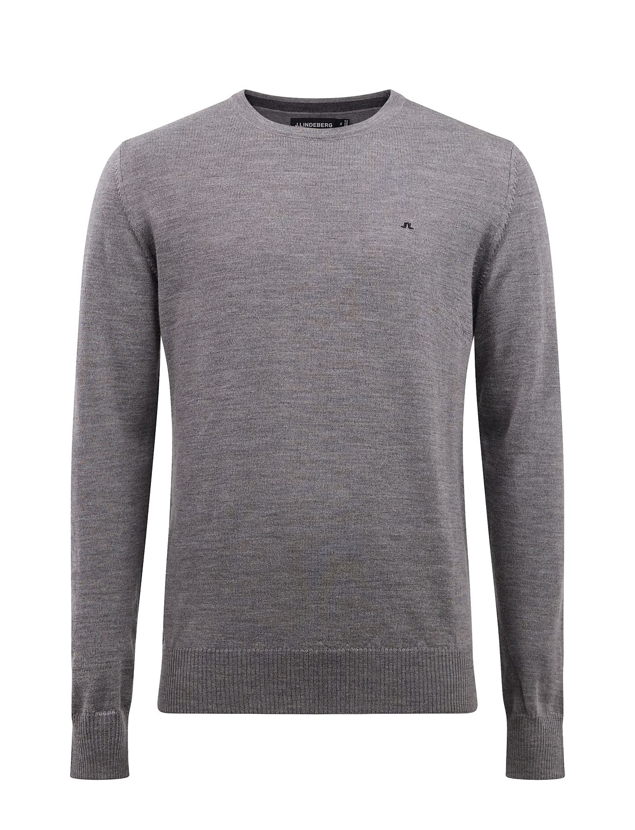 Lyle True Merino Gebreide Trui Met Ronde Kraag Grijs J Lindeberg j lindeberg kopen in de aanbieding