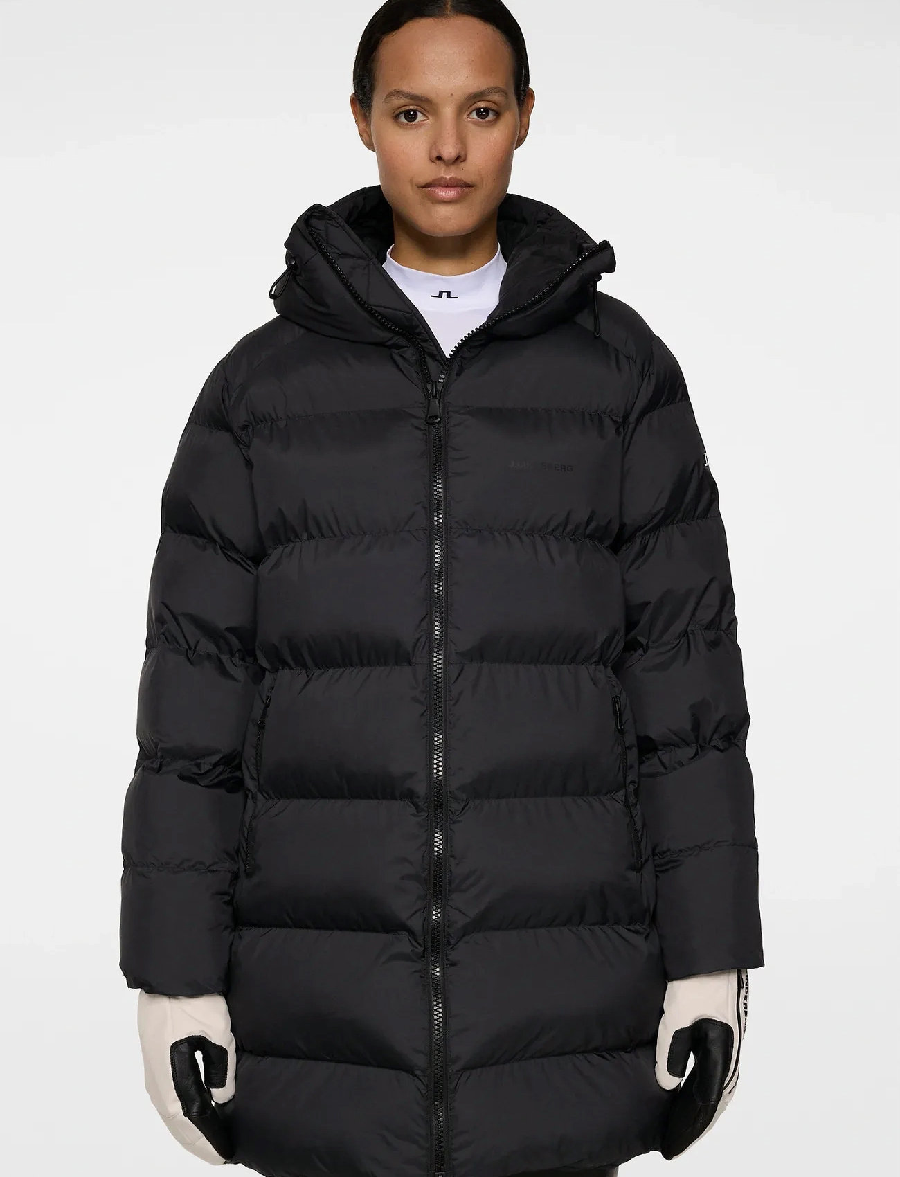 J. Lindeberg Baryl Padded Parka, L, Black, Sport Jackets > Sport Parkas, Dame
