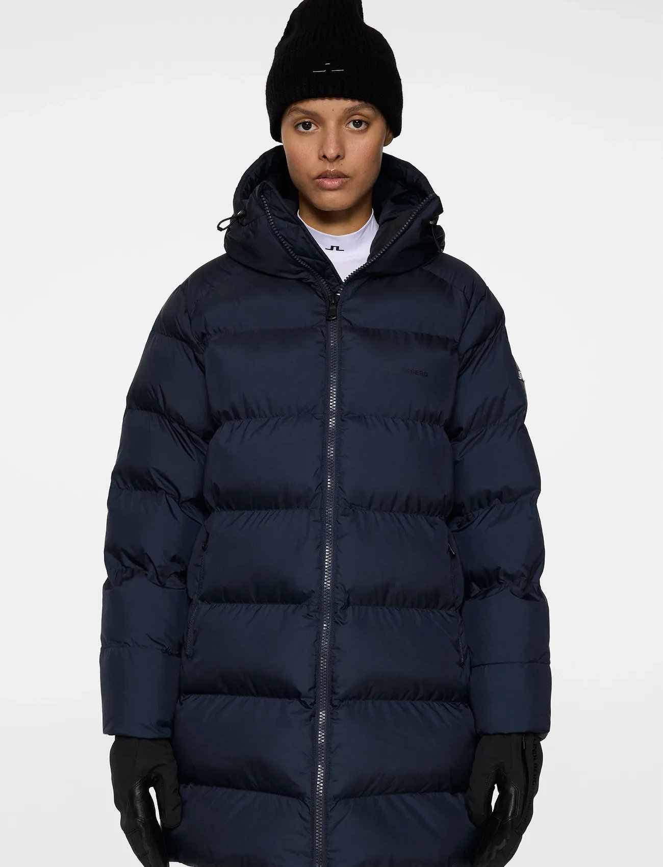 J. Lindeberg Baryl Padded Parka, XL, Navy, Sport Jackets > Sport Parkas, Dame