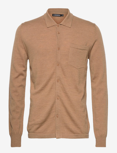Nye Merino Knitted shirt - cardigans - tiger brown