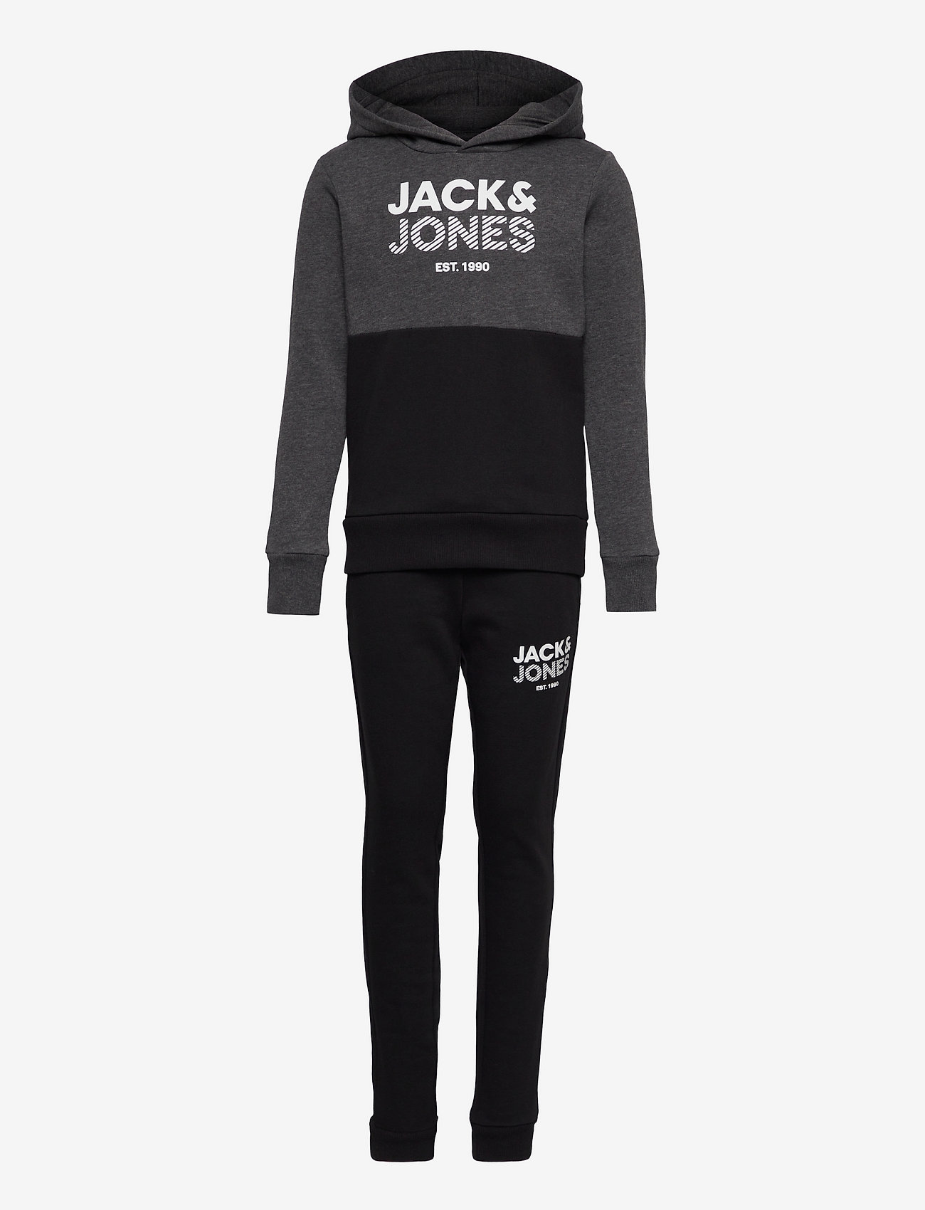 Jack & Jones - JJMILLER SWEAT TRACK SUIT SET PACK JR - verryttelypuvut - dark grey melange - 0