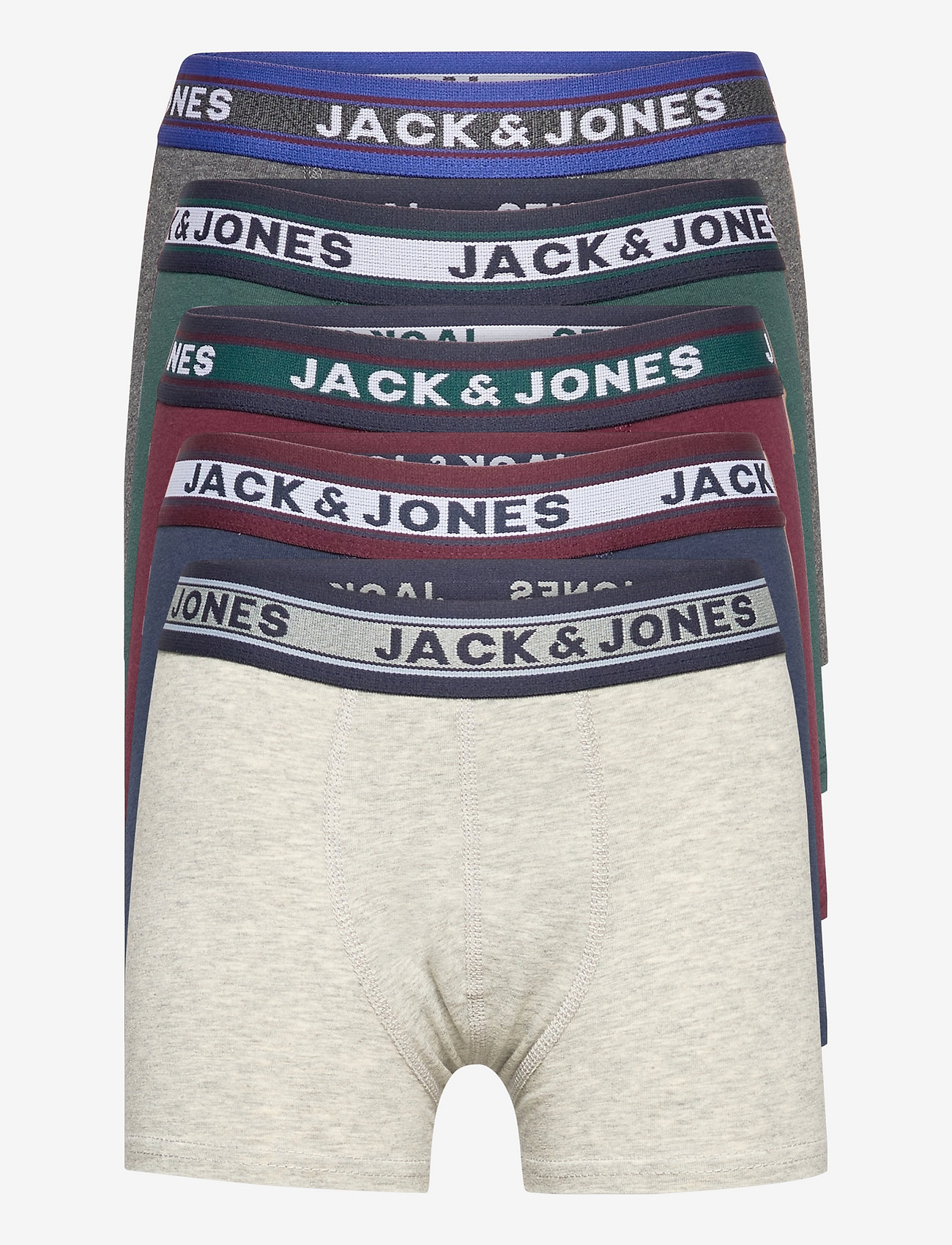 Jack & Jones - JACOLIVER TRUNKS 5 PACK JR - socks & underwear - dark green melange - 0