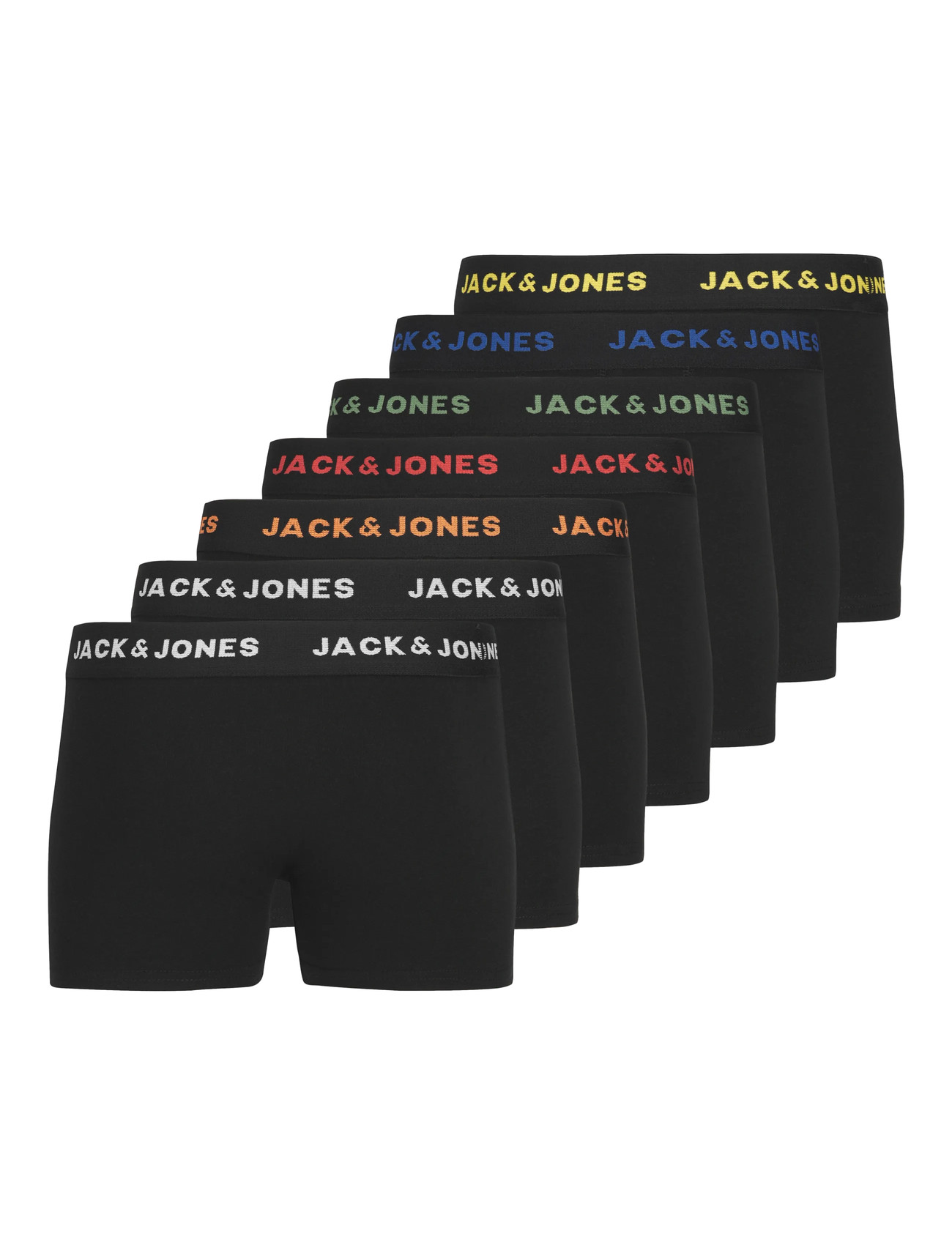 Jack & Jones Jacbasic Trunks 7 Pack Noos Jnr, 164, Black, Undertøj > Underbukser, Børn