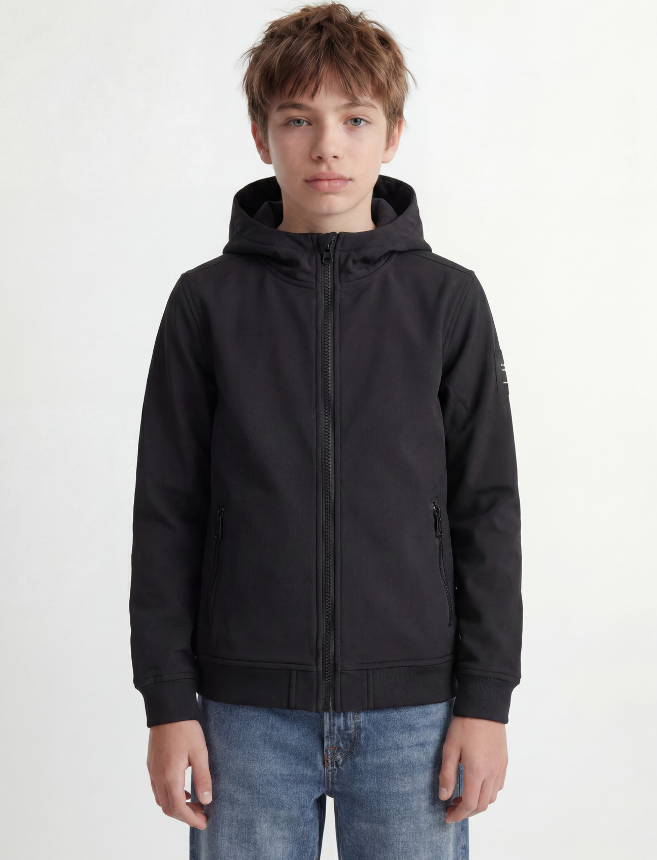 Jack & Jones Jjebasic Softshell Hood Noos Jnr, 128, Grey, Softshells > Softshell-Jakker, Børn