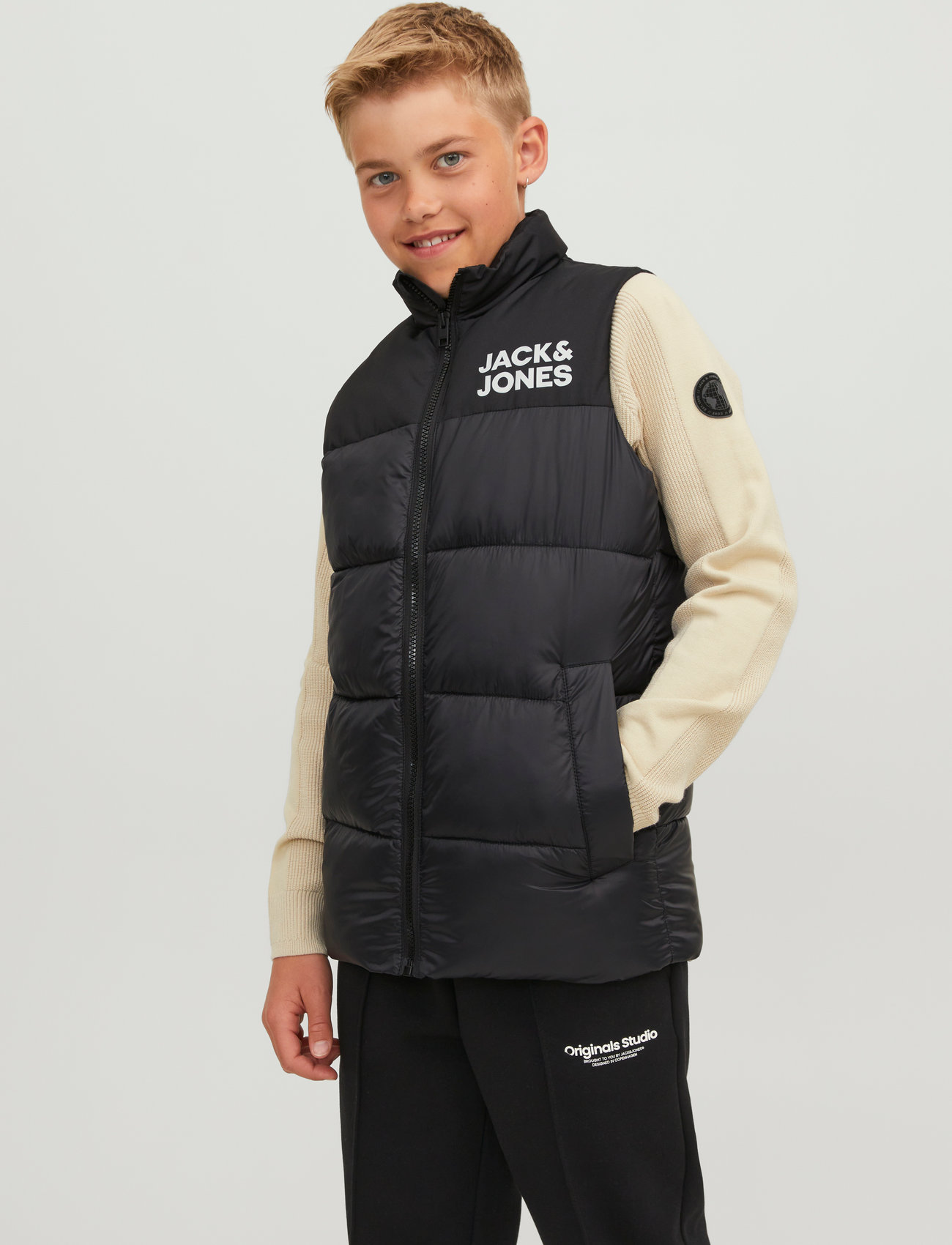 Jack & Jones Jjetoby Bodywarmer Collar Sn Jnr, 152, Black, Overtøj > Udendørs Veste, Børn