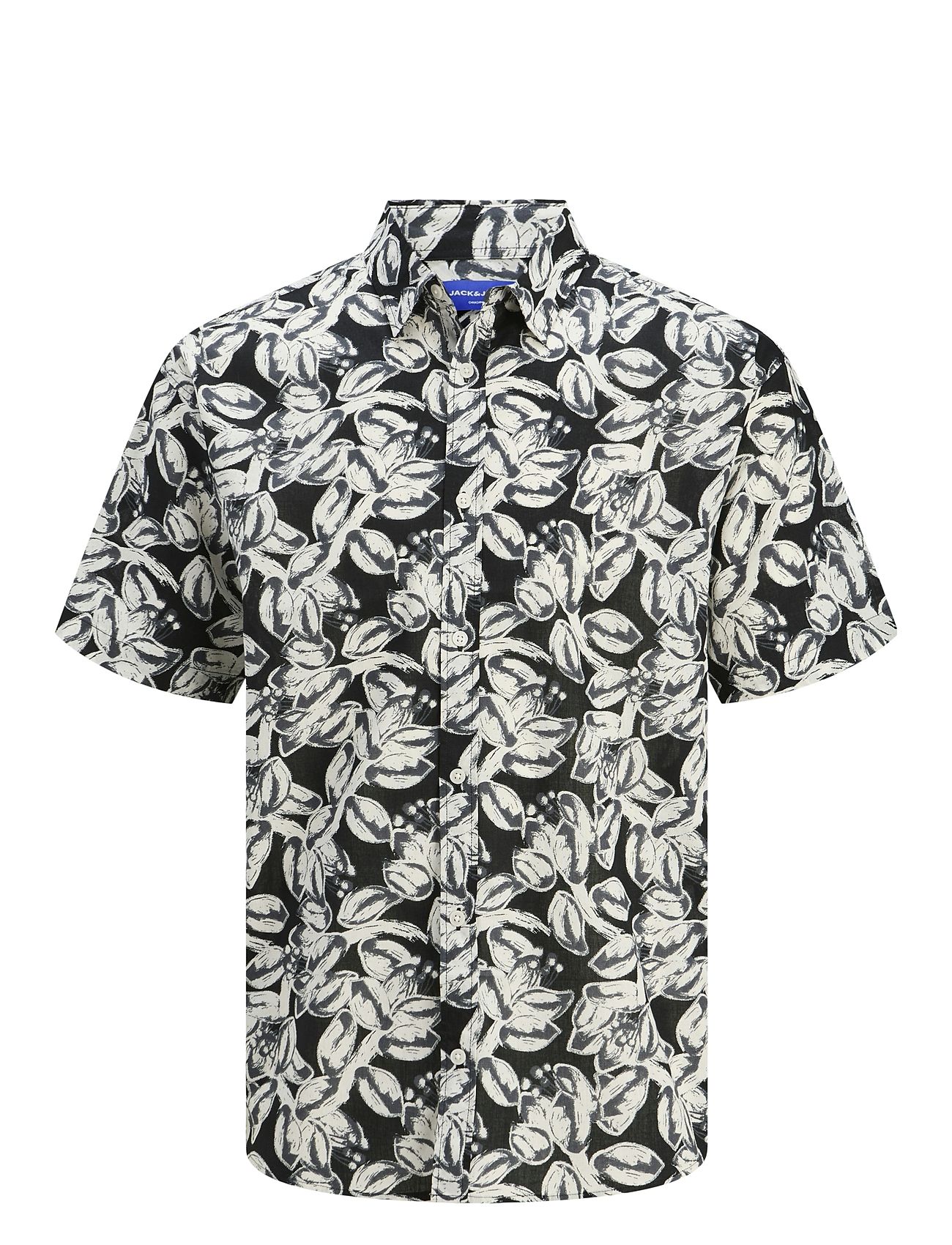 JACK & JONES Jorjoshua Split Aop Shirt Ss Jnr Schwarz - 140 - Kinder