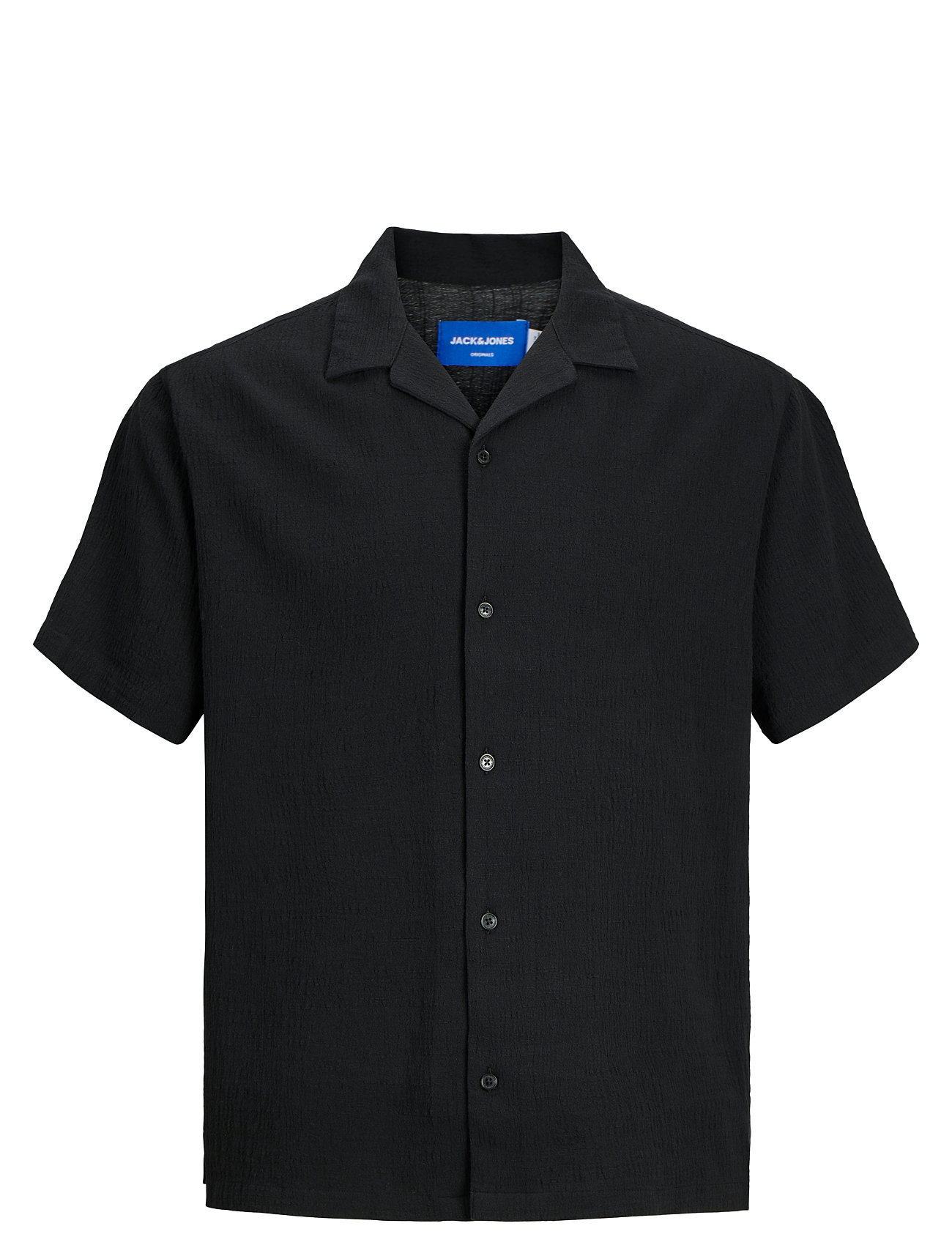 JACK & JONES Jorluke Crinkle Shirt Ss Jnr Schwarz - 152 - Kinder