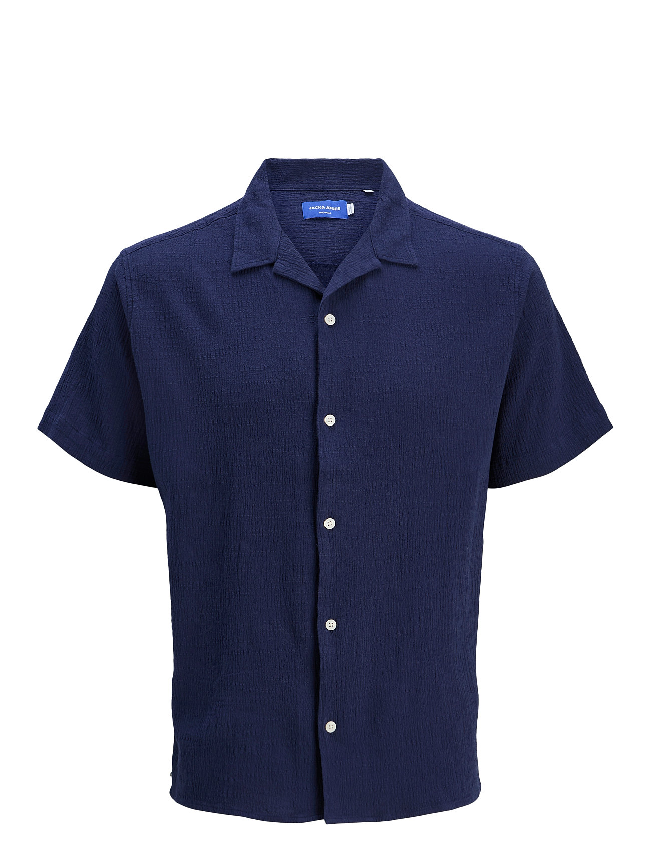 JACK & JONES Jorluke Crinkle Shirt Ss Jnr Navy - 176 - Kinder