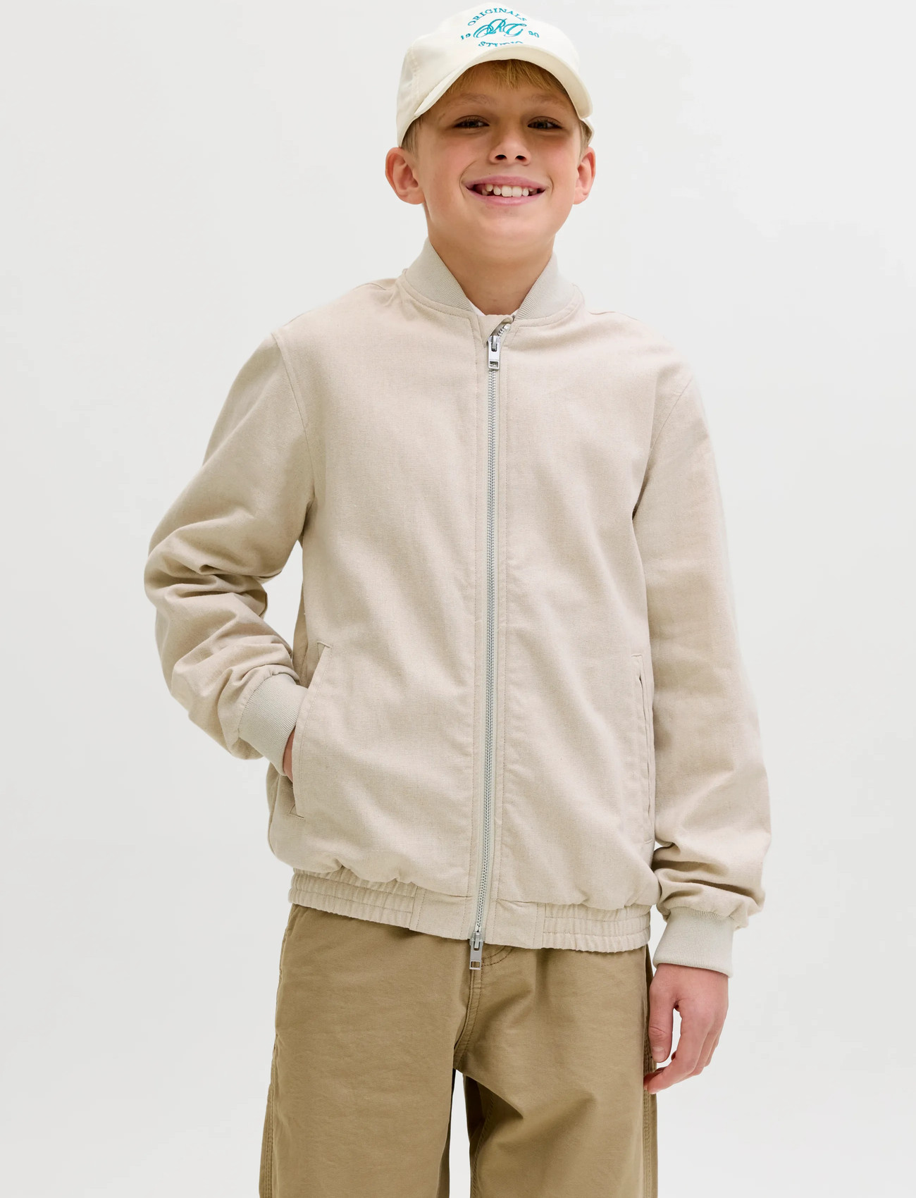 Jack & Jones Jprblaleister Bomber Jkt Jnr, 164, Beige, Jakker > Bomberjakker, Herre