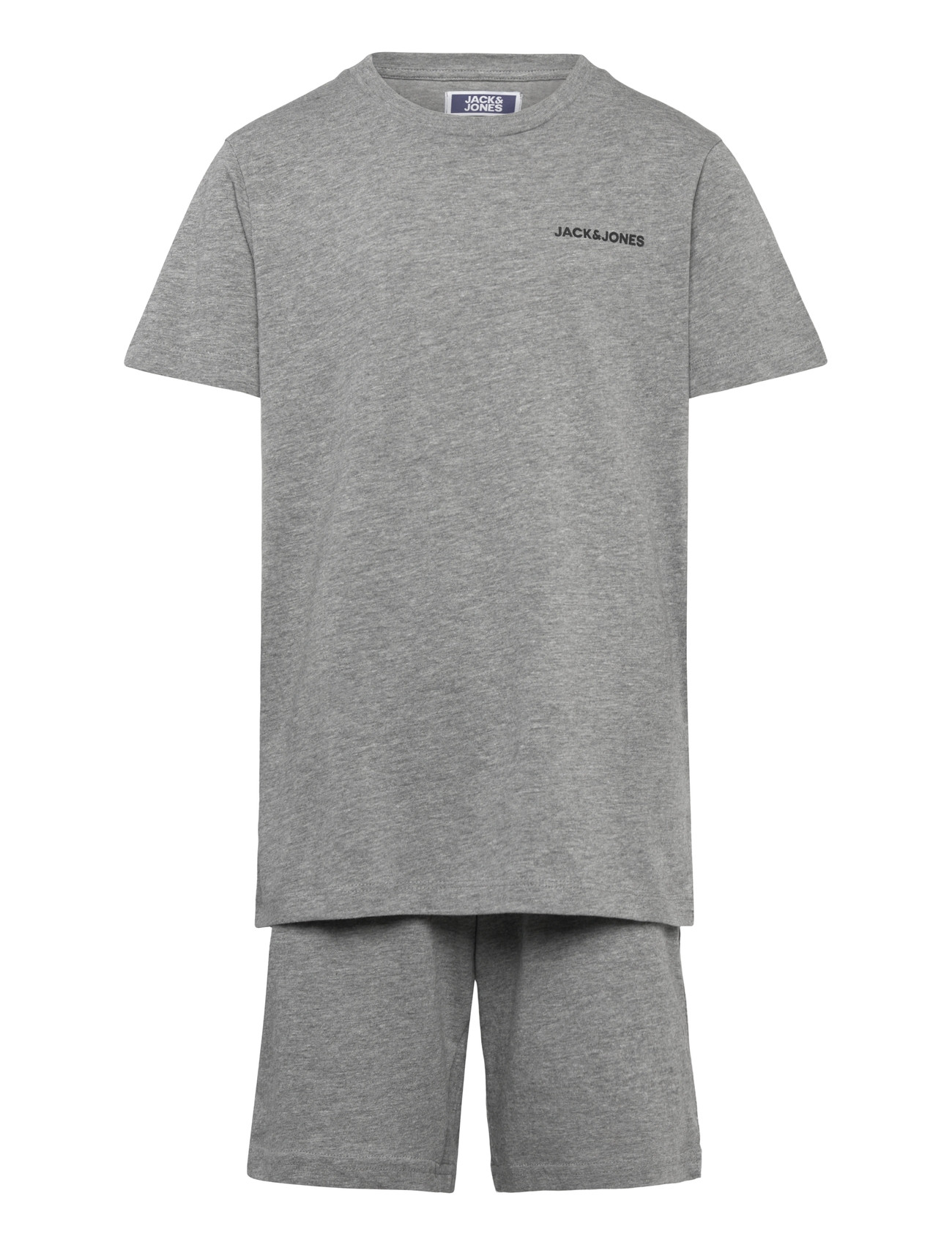 Jack & Jones Jaceverest Ss Tee And Shorts Set W Jnr, 164, Grey, Sæt > Sæt Med Kortærmet T-Shirt, Børn