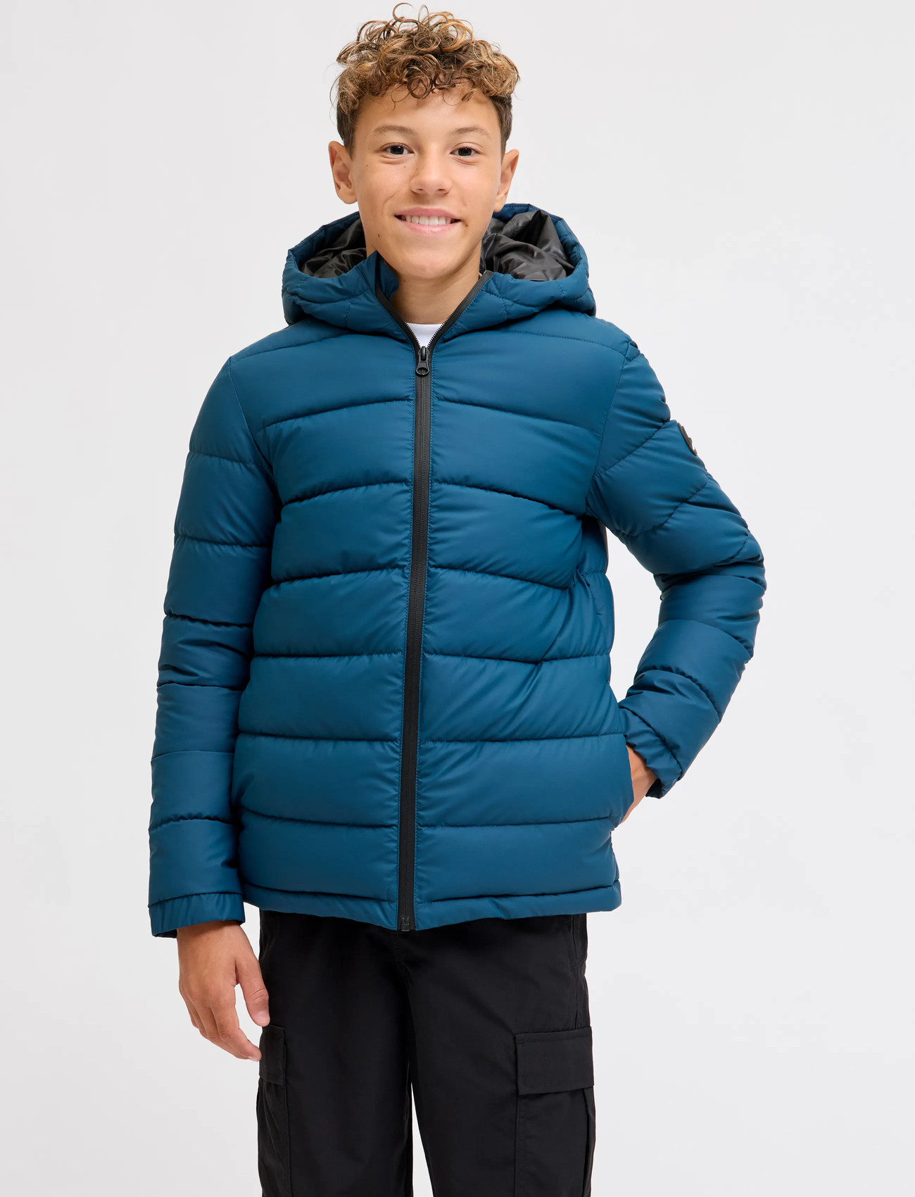 Jack & Jones Jcopoint Pu Puffer Jacket Bf Jnr, 152, Blue, Jakker Og Frakker > Puffer Og Vatterede, Børn