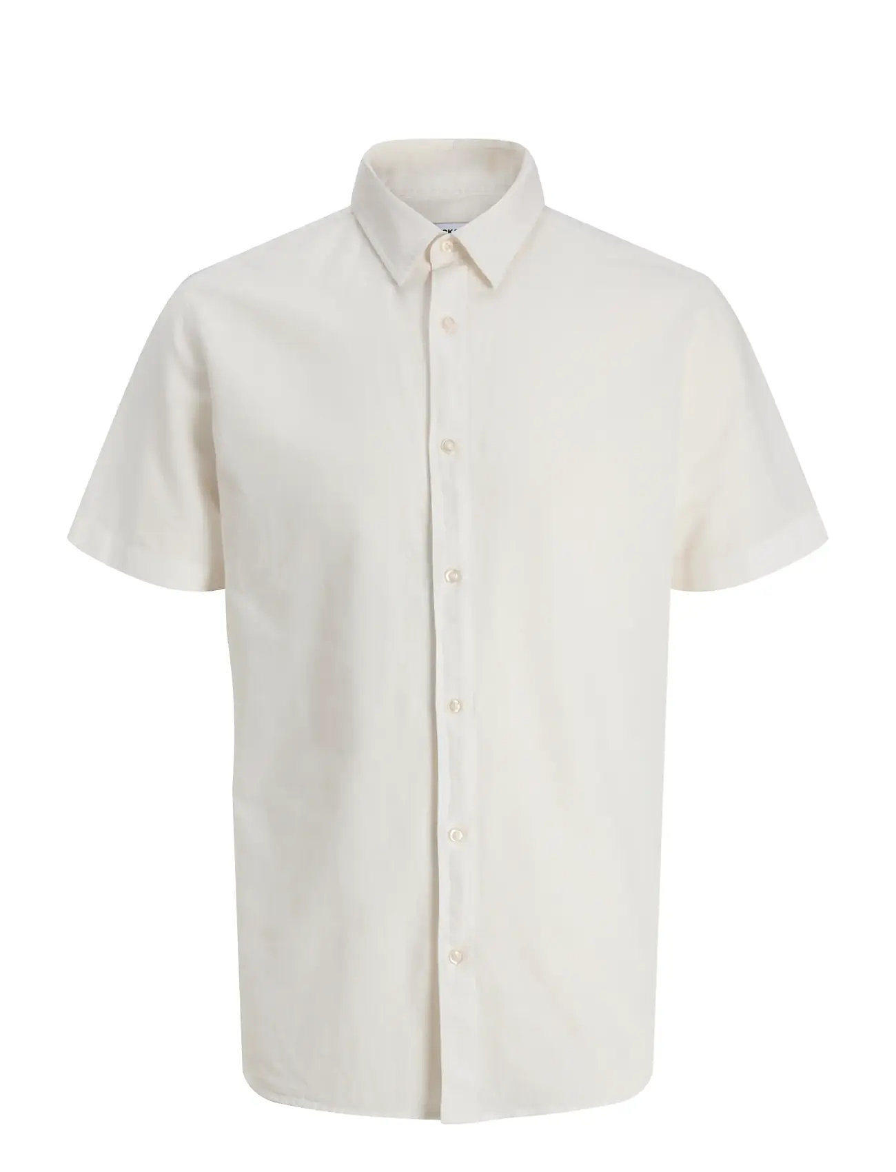 Jack & Jones Jjebreeze Linen Blend Shirt S/S Sn Mni, 122, White, Skjorter > Kortærmede Shirts, Børn