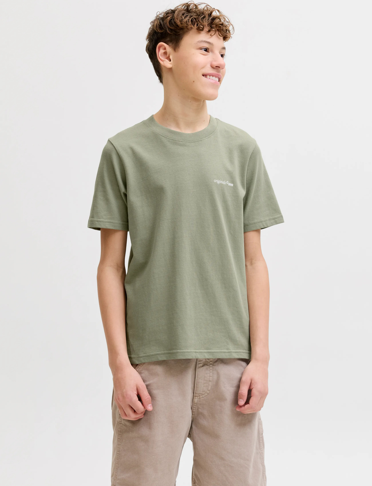 Jack & Jones Jormontauk Back Graphic Tee Ss Ea26 Jnr, 164, Khaki green, T-Shirts > Kortærmede, Børn