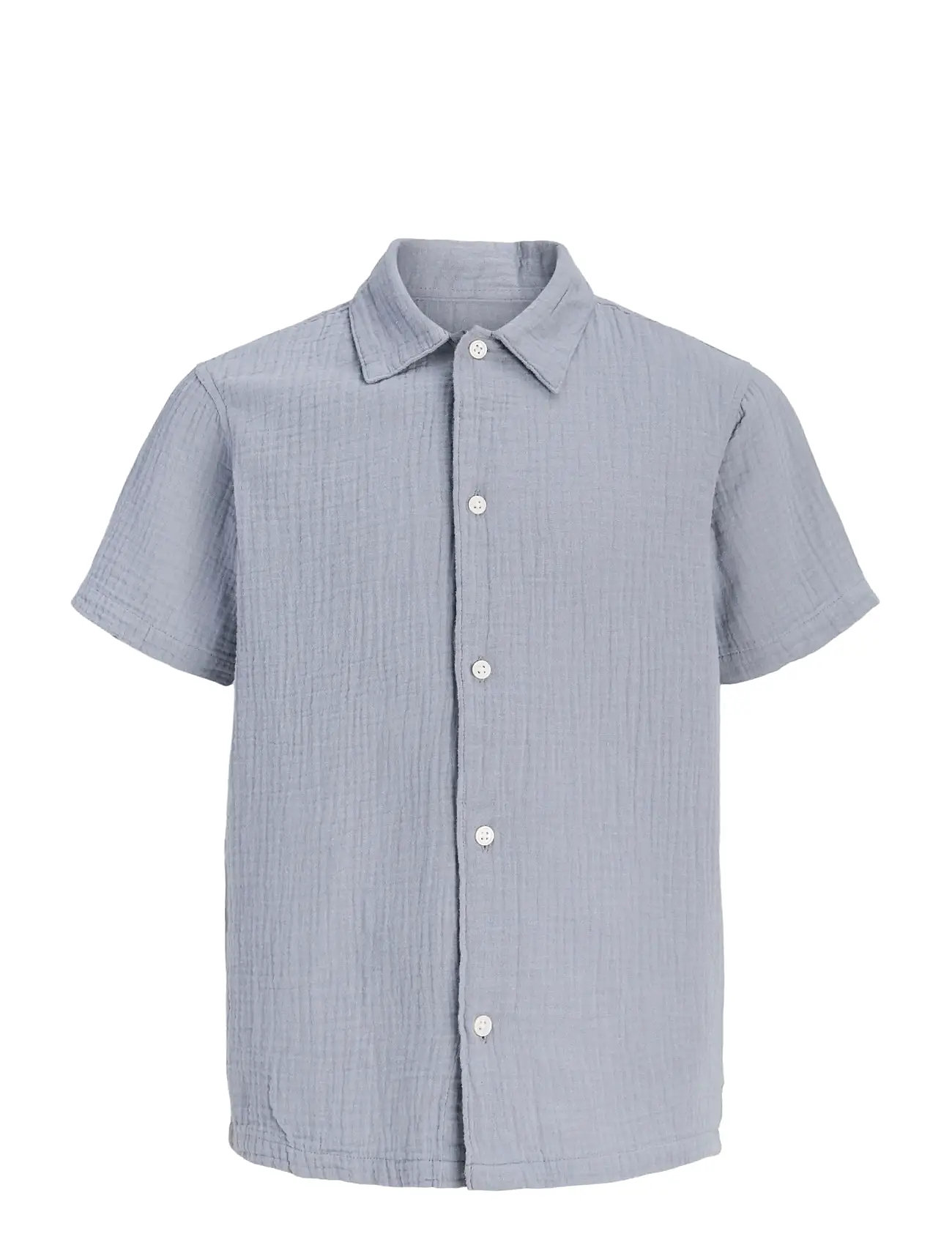 JACK & JONES Jornantucket Double Cloth Shirt Ss Jnr Blau - 164 - Kinder