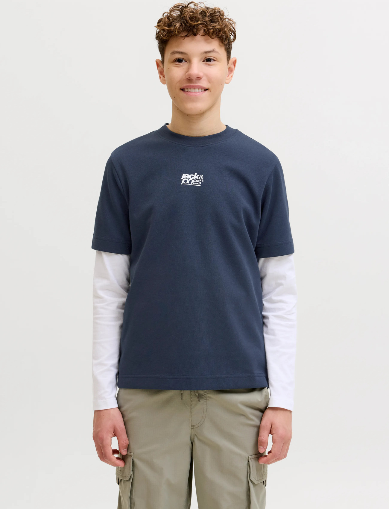 Jack & Jones Jcobreeze Back Print Tee Ss Cn Ea26 Jnr, 164, Navy, T-Shirts > Kortærmede, Børn