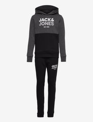 Jack & Jones - JJMILLER SWEAT TRACK SUIT SET PACK JR - sweatsuits - dark grey melange - 0
