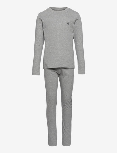 JACRICKO OT LW LS TEE & PANTS SET JR - set med långärmad t-shirt - light grey melange