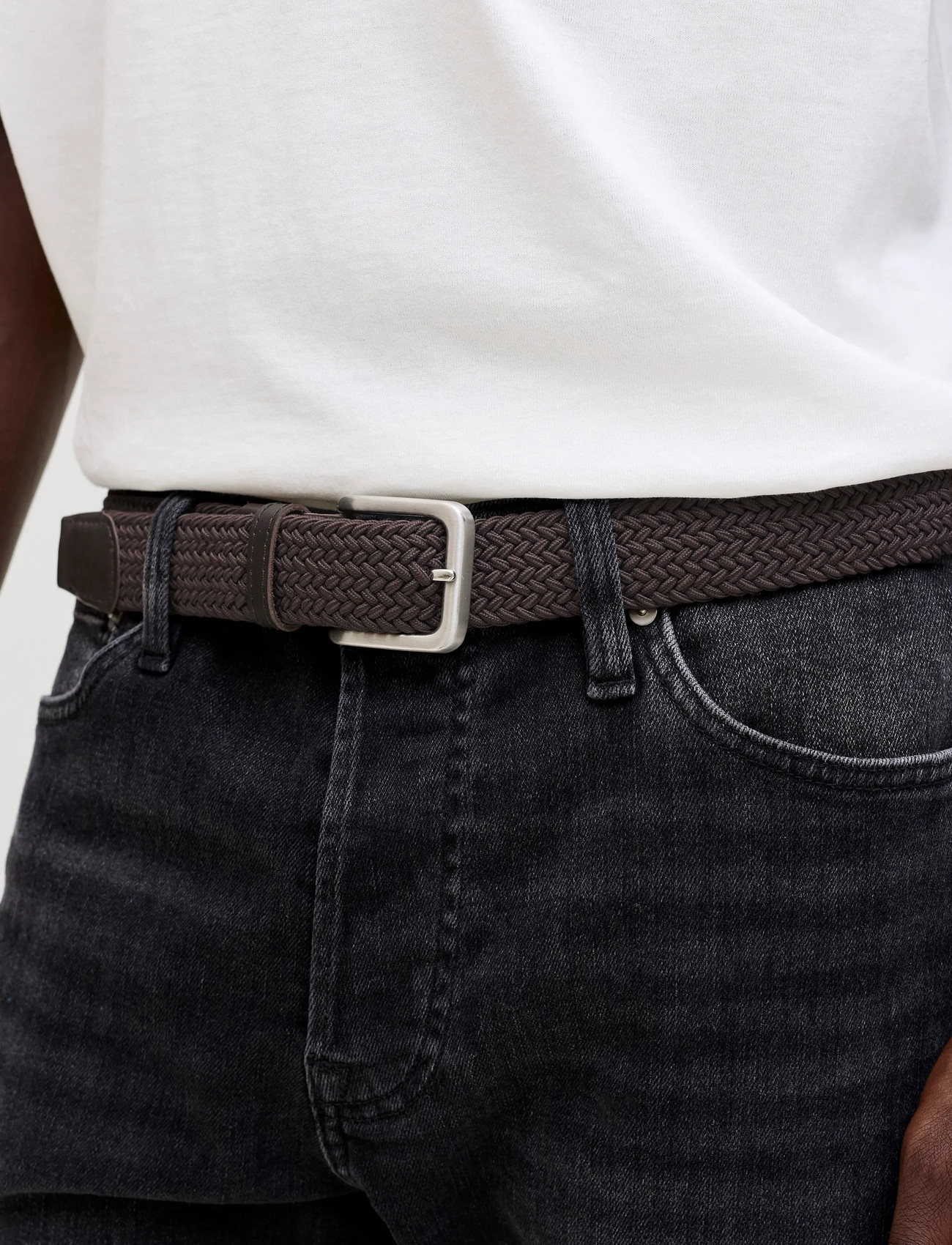 Jack & Jones Jacspring Woven Belt Noos, 85, Brown, Belts - Braided Belt, Herre