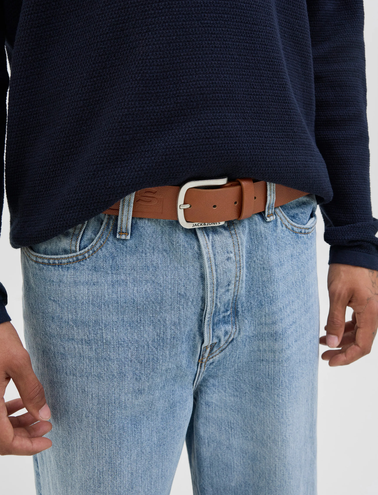 Jack & Jones Jacharry Belt Noos, 90, Brown, Bælter > Klassiske Bælter, Herre