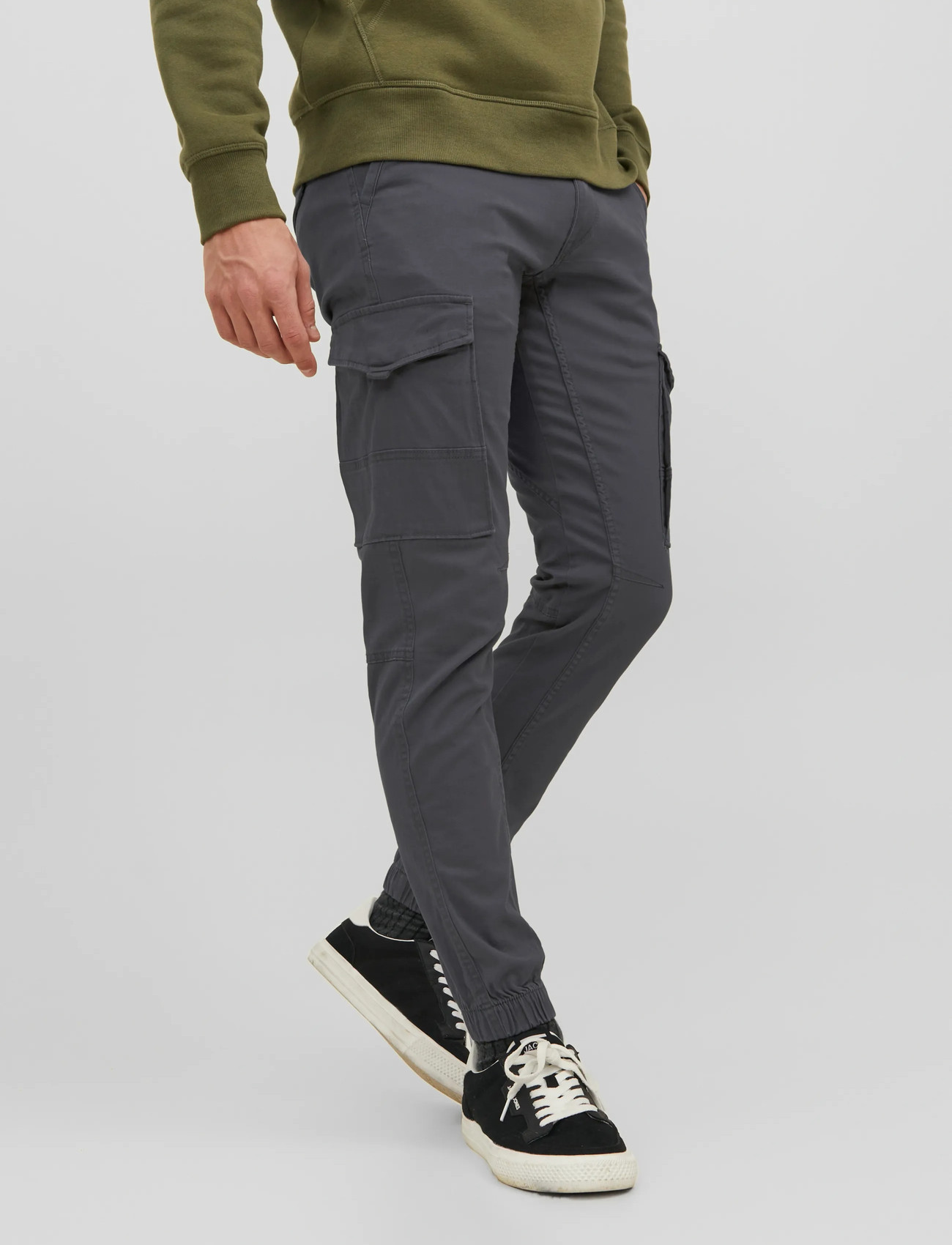 Jack & Jones Jpstpaul Flake Cargo Asphalt Noos, 36 x 32, Grey, Bukser > Cargo-Bukser, Herre