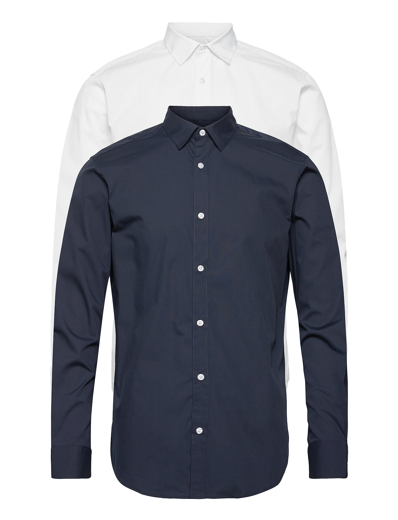JACK & JONES Jjjoe Shirt Ls 2 Pack Mp Blau - M - Herren