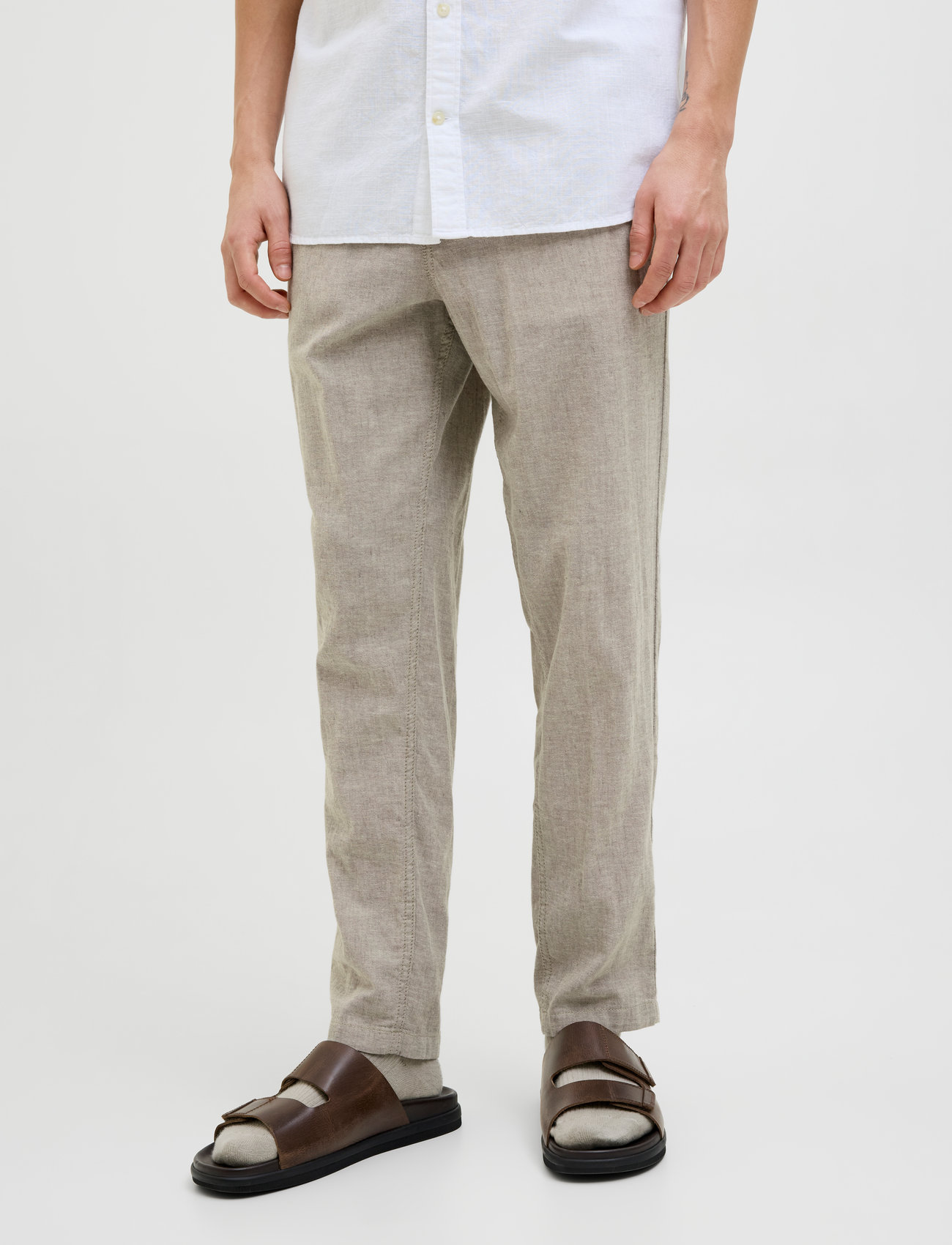 Jack & Jones Jpstace Breeze Jogger Ln, S, Beige, Bukser > Bukser I Hør, Herre