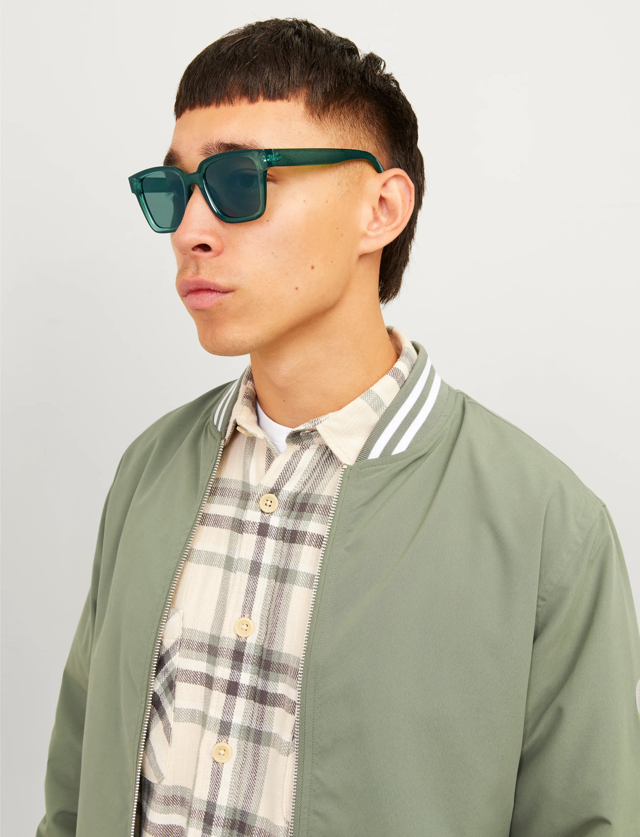 Jack & Jones Jacpontus Sunglasses Noos, One Size, Green, Solbriller > Wayfarer-Solbriller Med D-Stel, Herre
