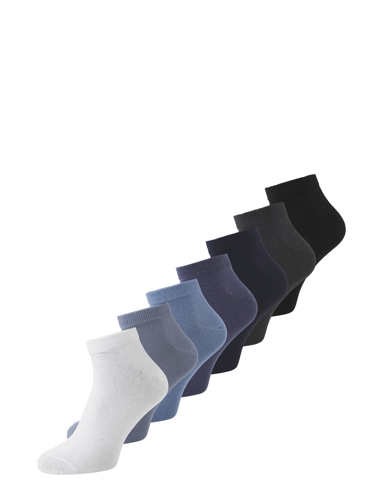 Jacbass Solid Short Socks 7 Pack Ankelstrumpor Korta Strumpor Blue Jack & J S