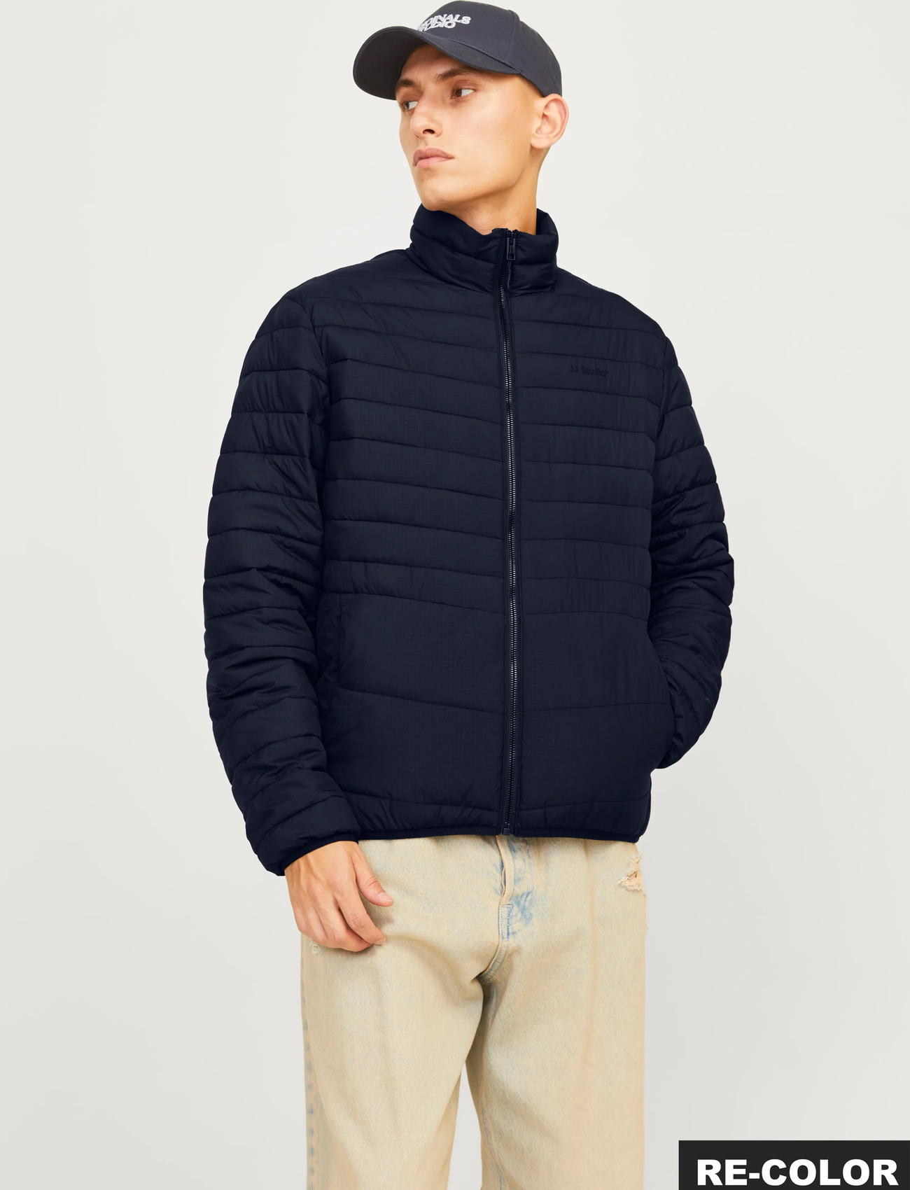 Jack & Jones Jjestate Packable Puffer Collar Noos, XL, Navy, Jakker > Lette Jakker, Herre