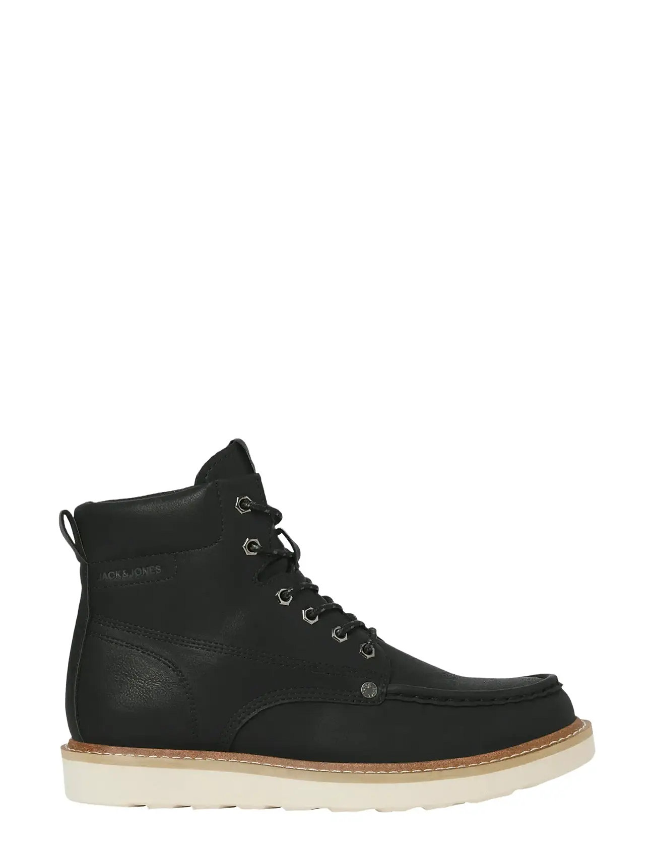 Jack & Jones Jfwarchway Pu Moc Boot, 46, Black, Boots - Lace Up Boots, Herre