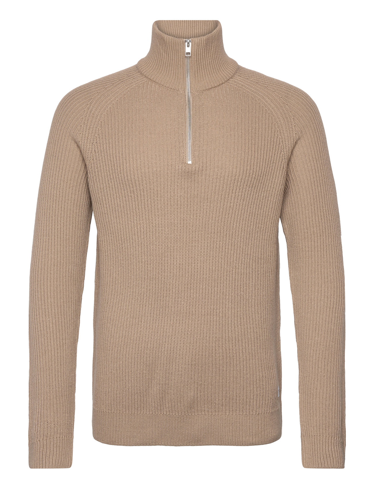 Jack & J S Jjpannel Knit Half Zip Aw24 Beige